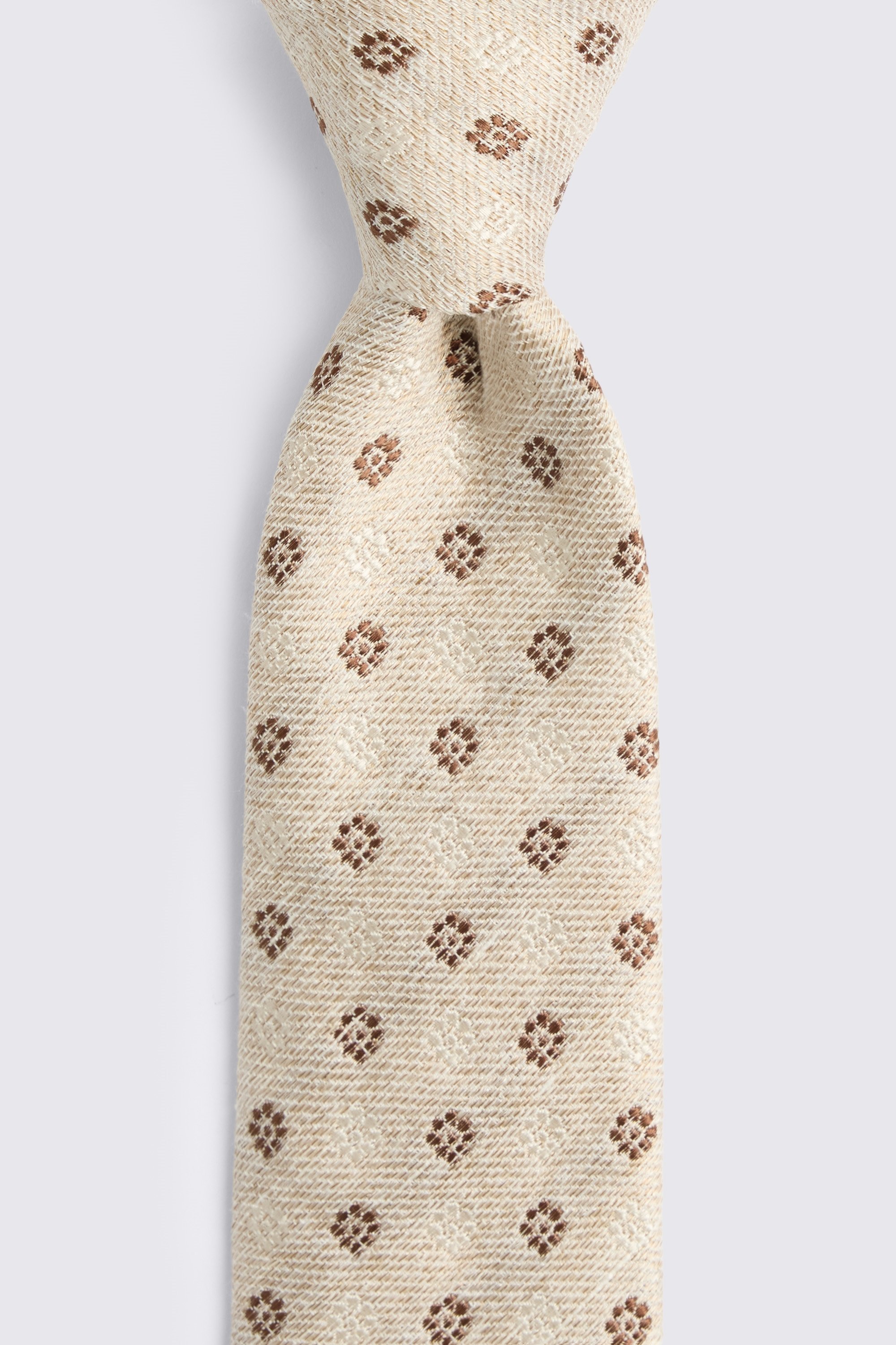 Italian Neutral, Copper & Off White Medallion Tie