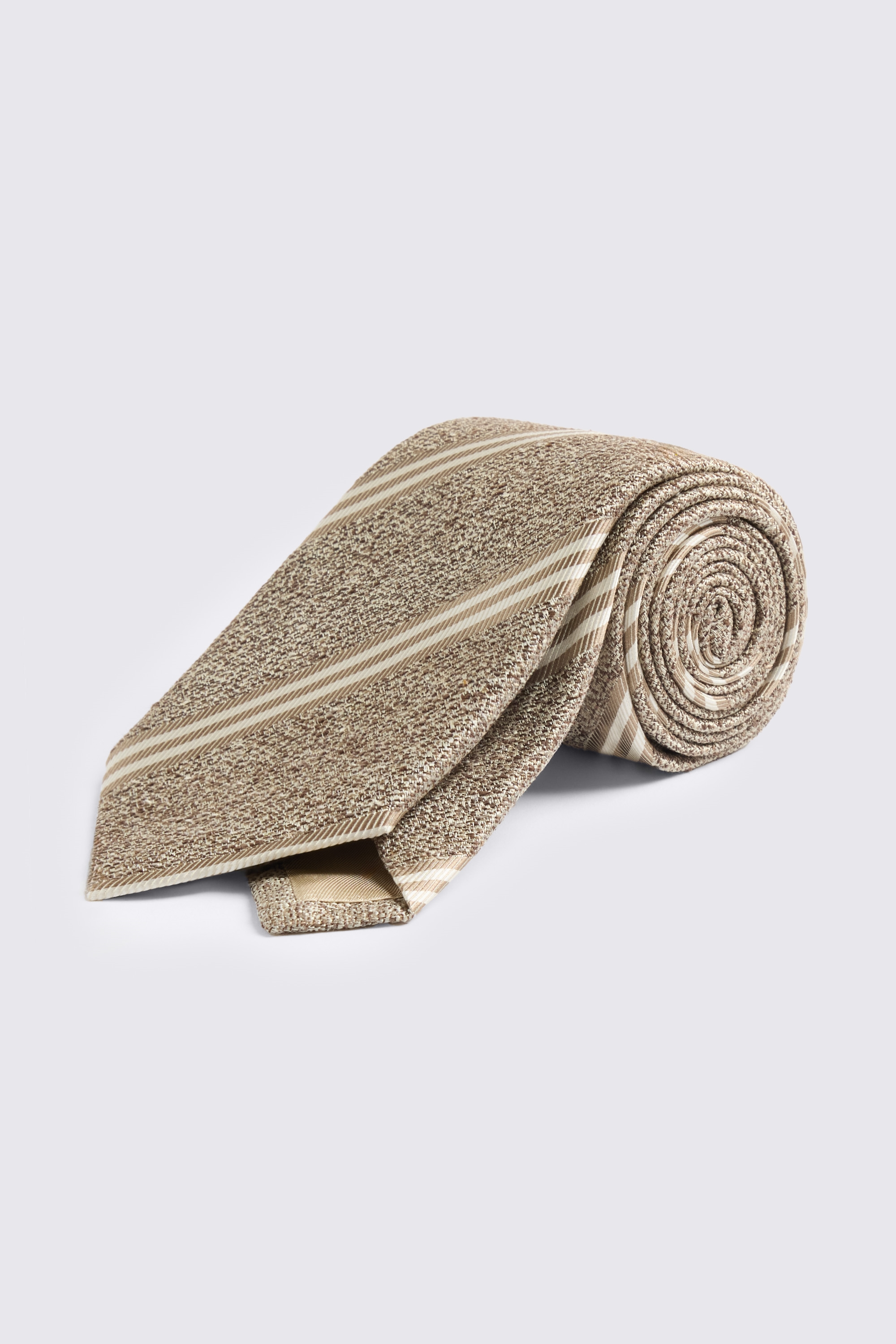 Italian Neutral Silk Texture Stripe Tie