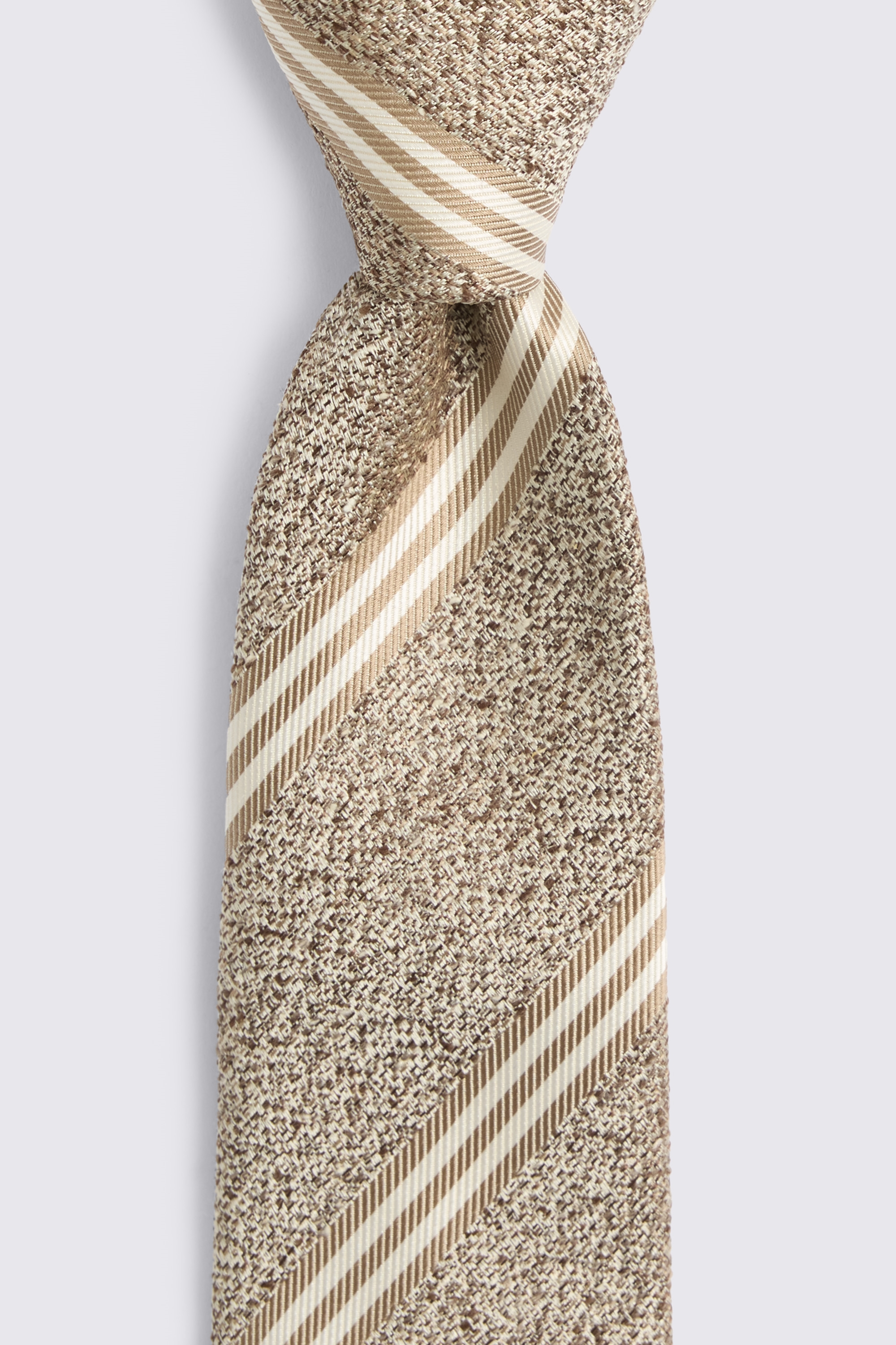 Italian Neutral Silk Texture Stripe Tie