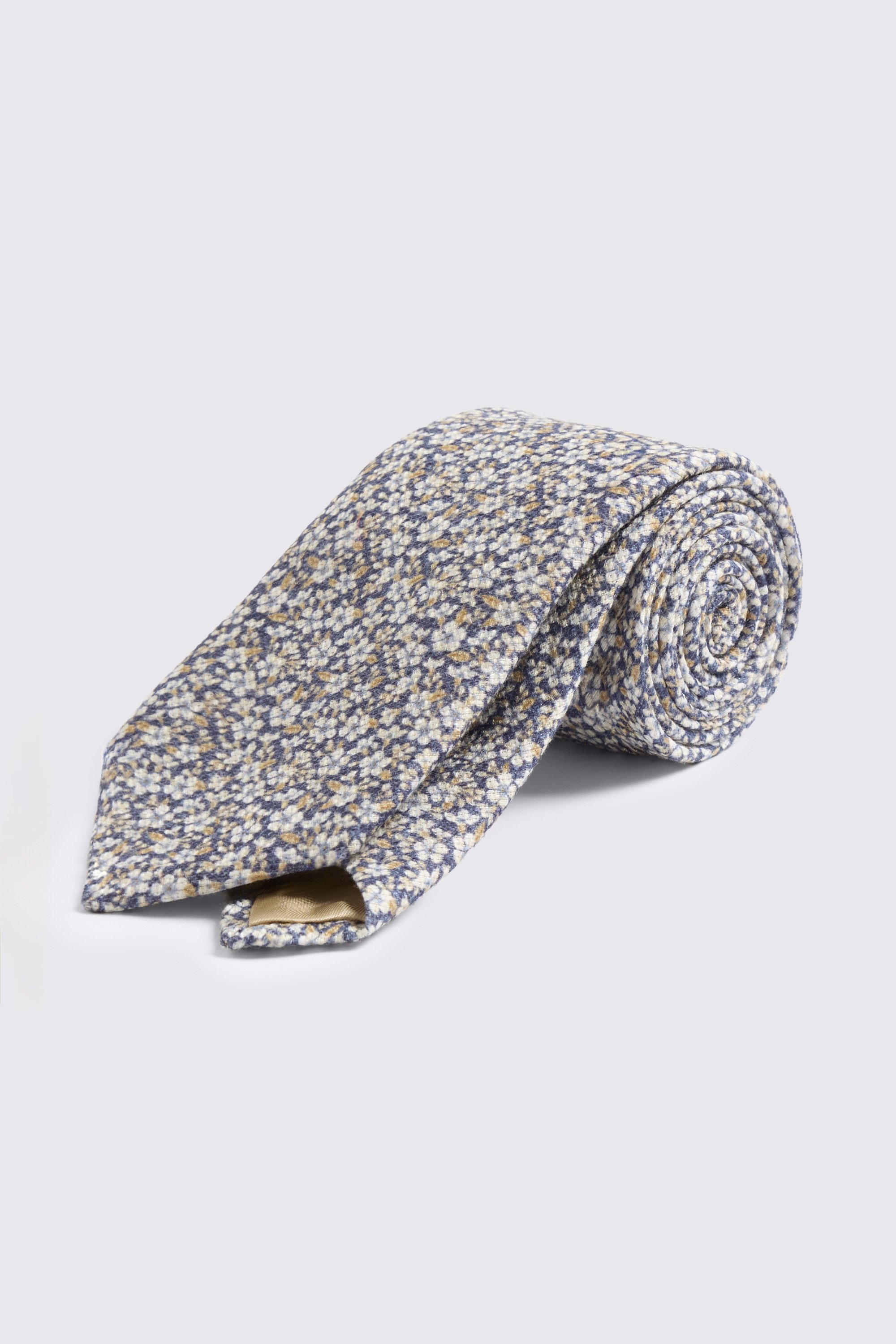 Italian Navy Ditsy Floral Tie