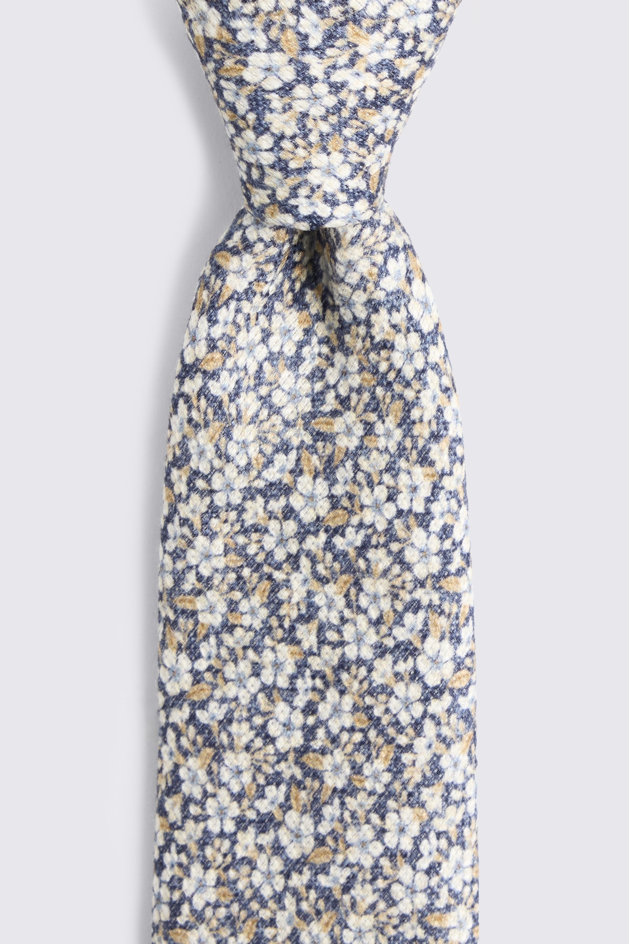 Italian Navy Ditsy Floral Tie