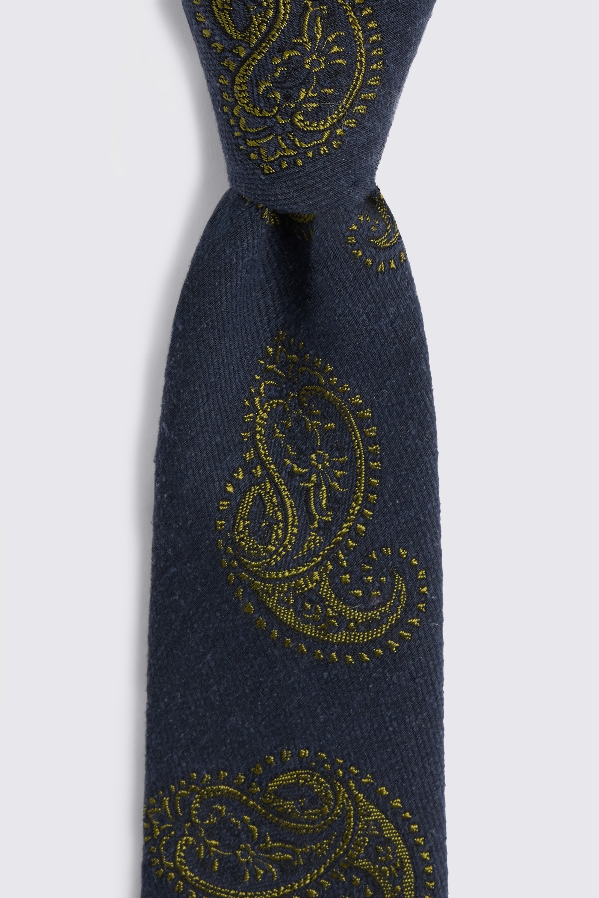 Italian Navy & Bright Green Paisley Tie