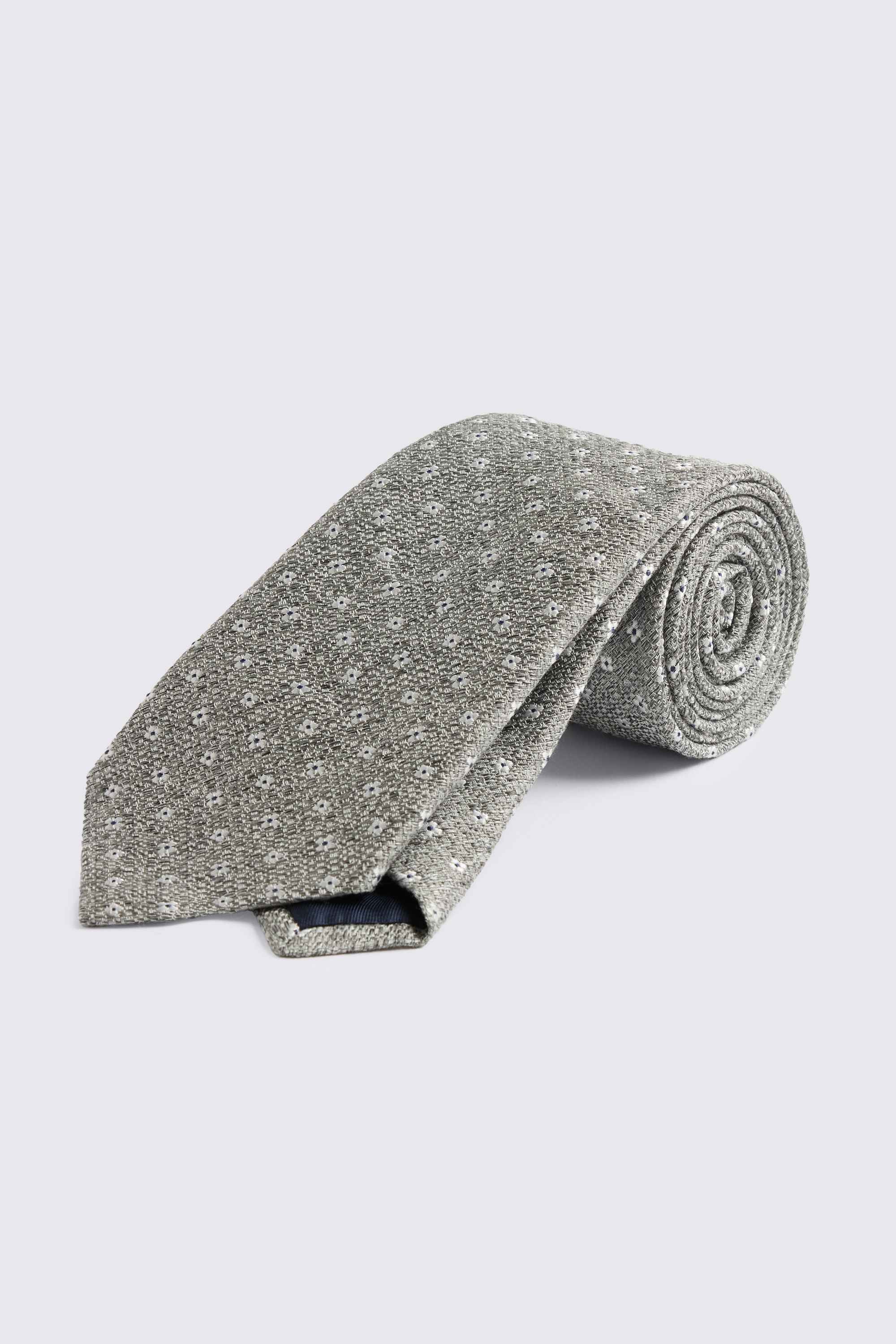 Italian Grey Small Medallion Tie