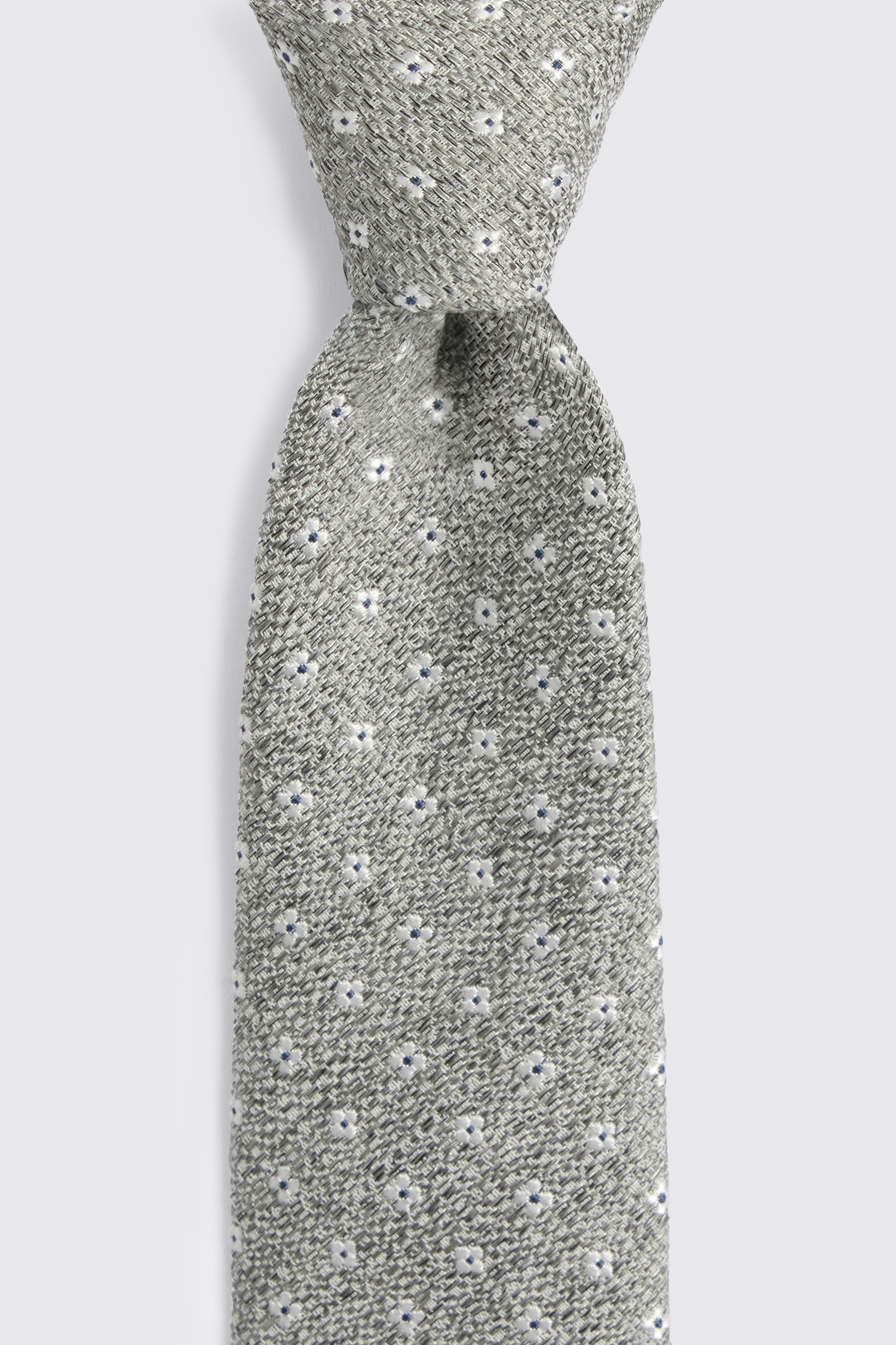 Italian Grey Small Medallion Tie