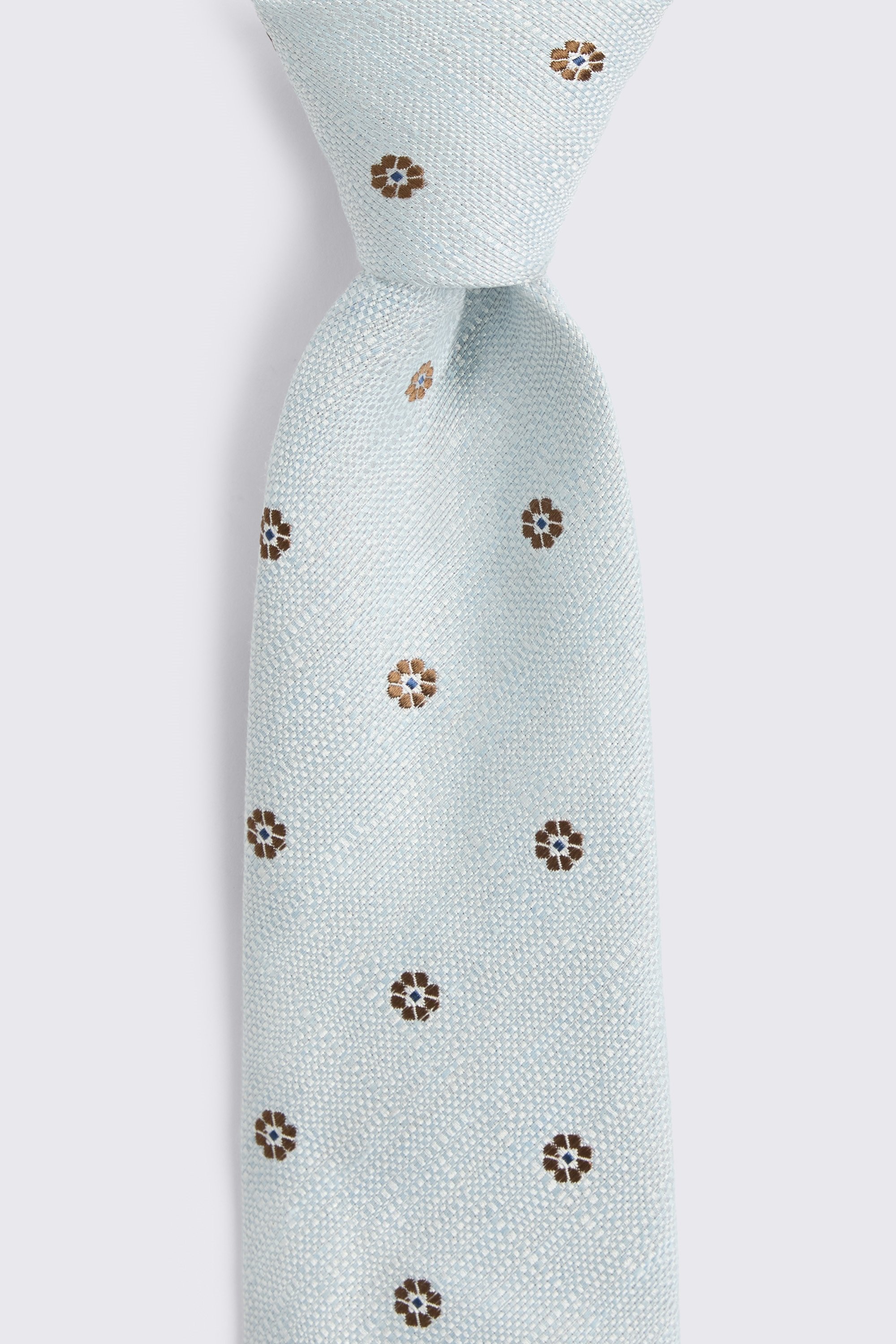 Italian Light Grey & Blue Medallion Tie