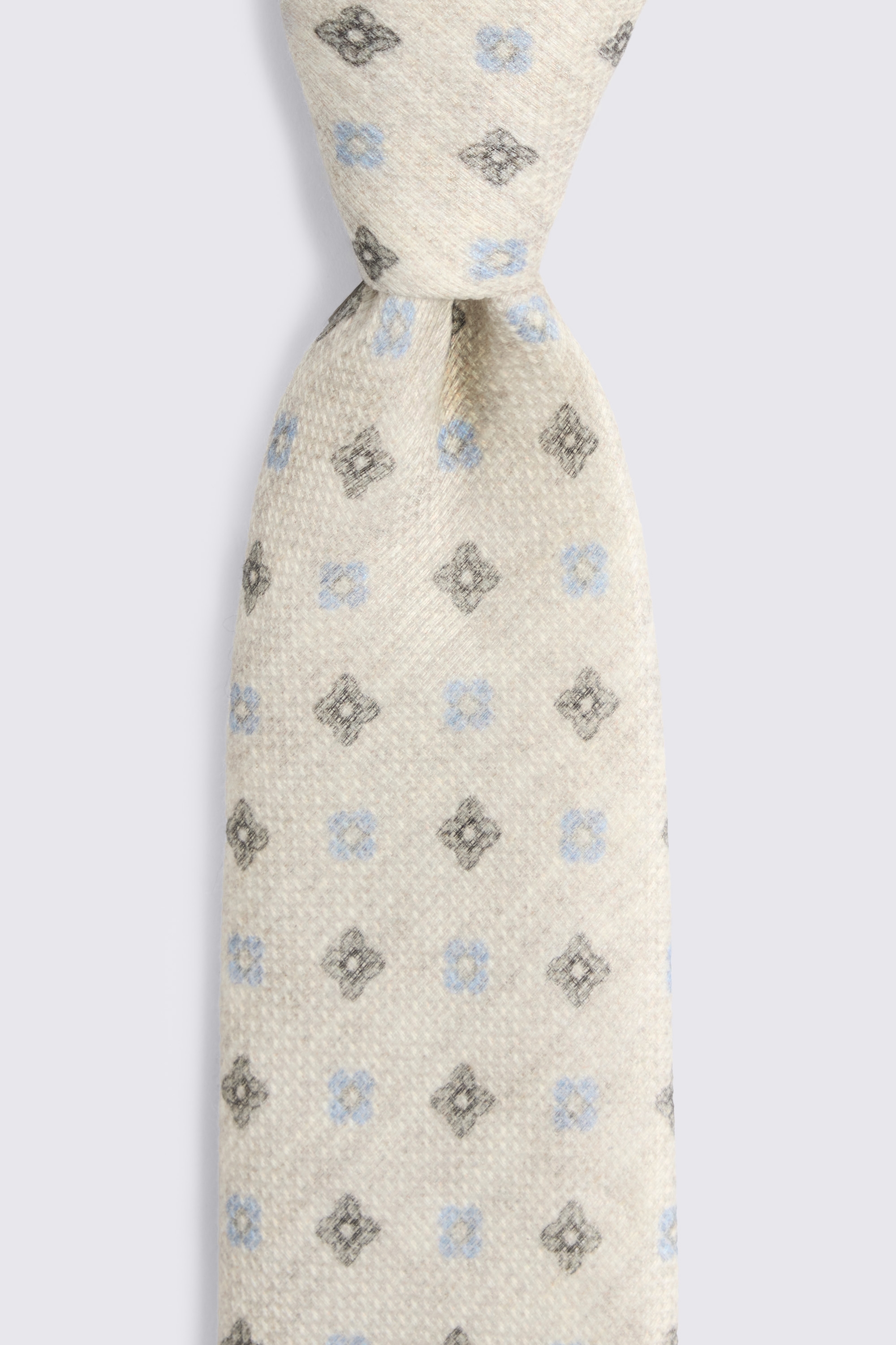 Italian Light Blue & Brown Medallion Tie
