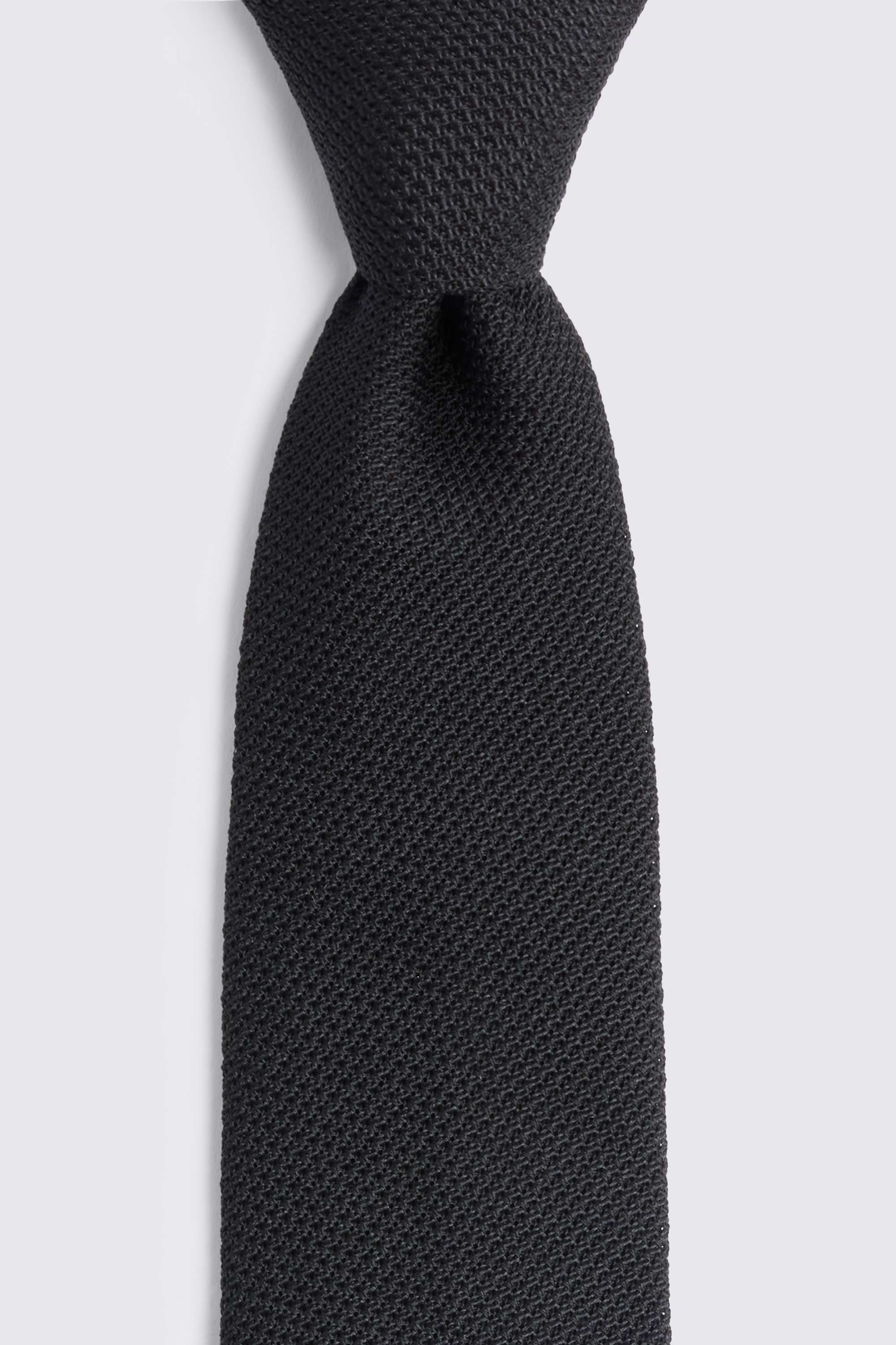 Italian Black Silk Grenadine Tie