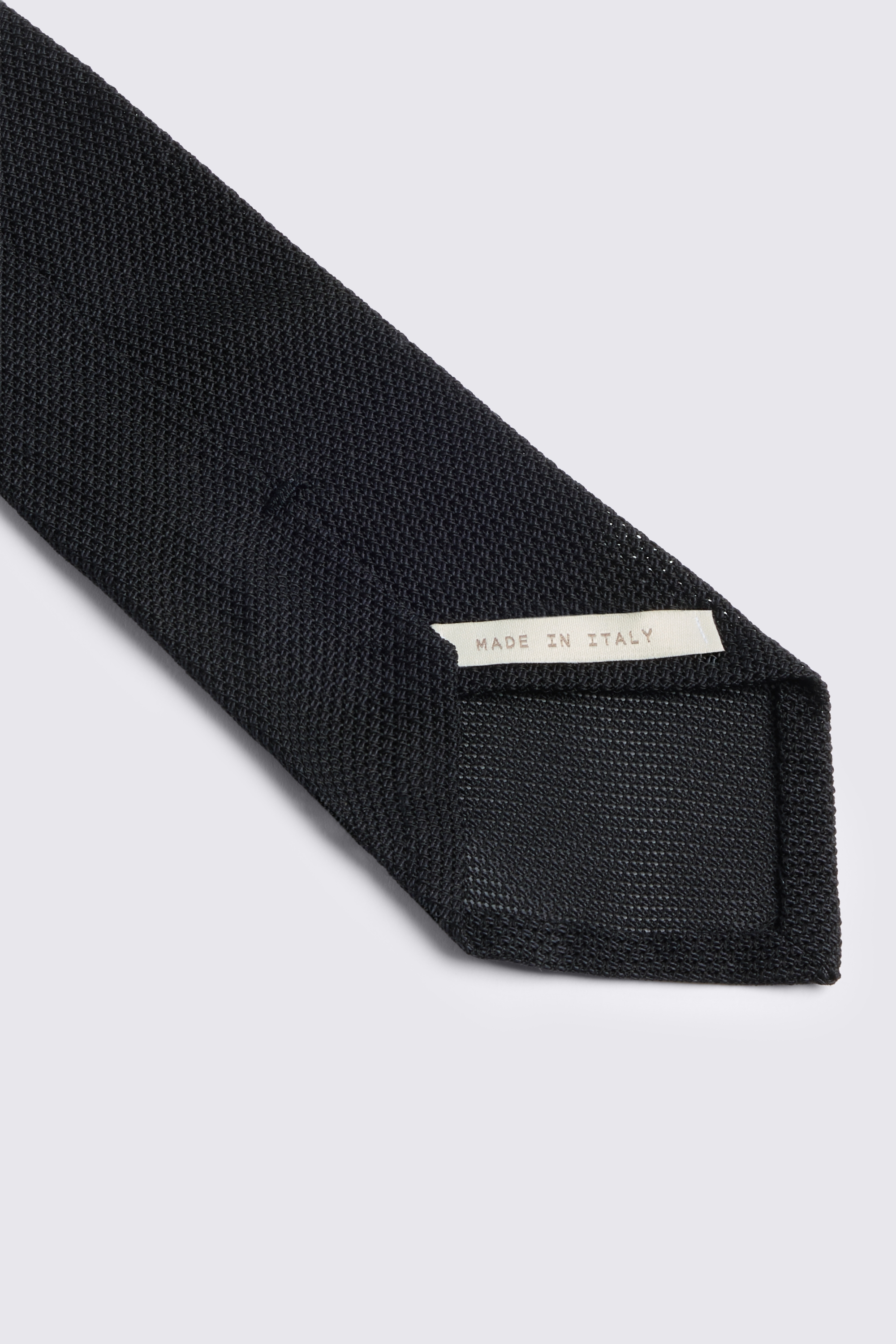 Italian Black Silk Grenadine Tie
