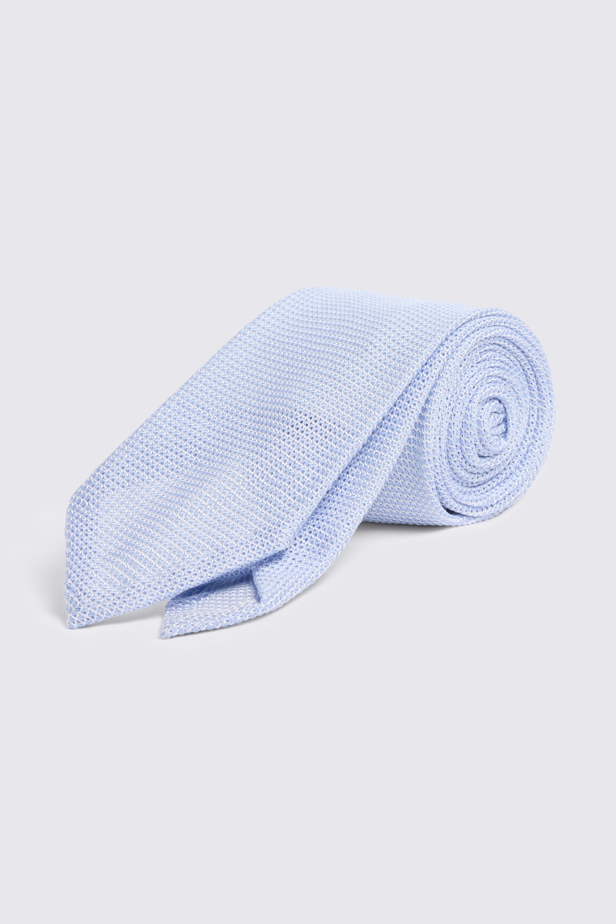 Italian Light Blue Silk Grenadine Tie