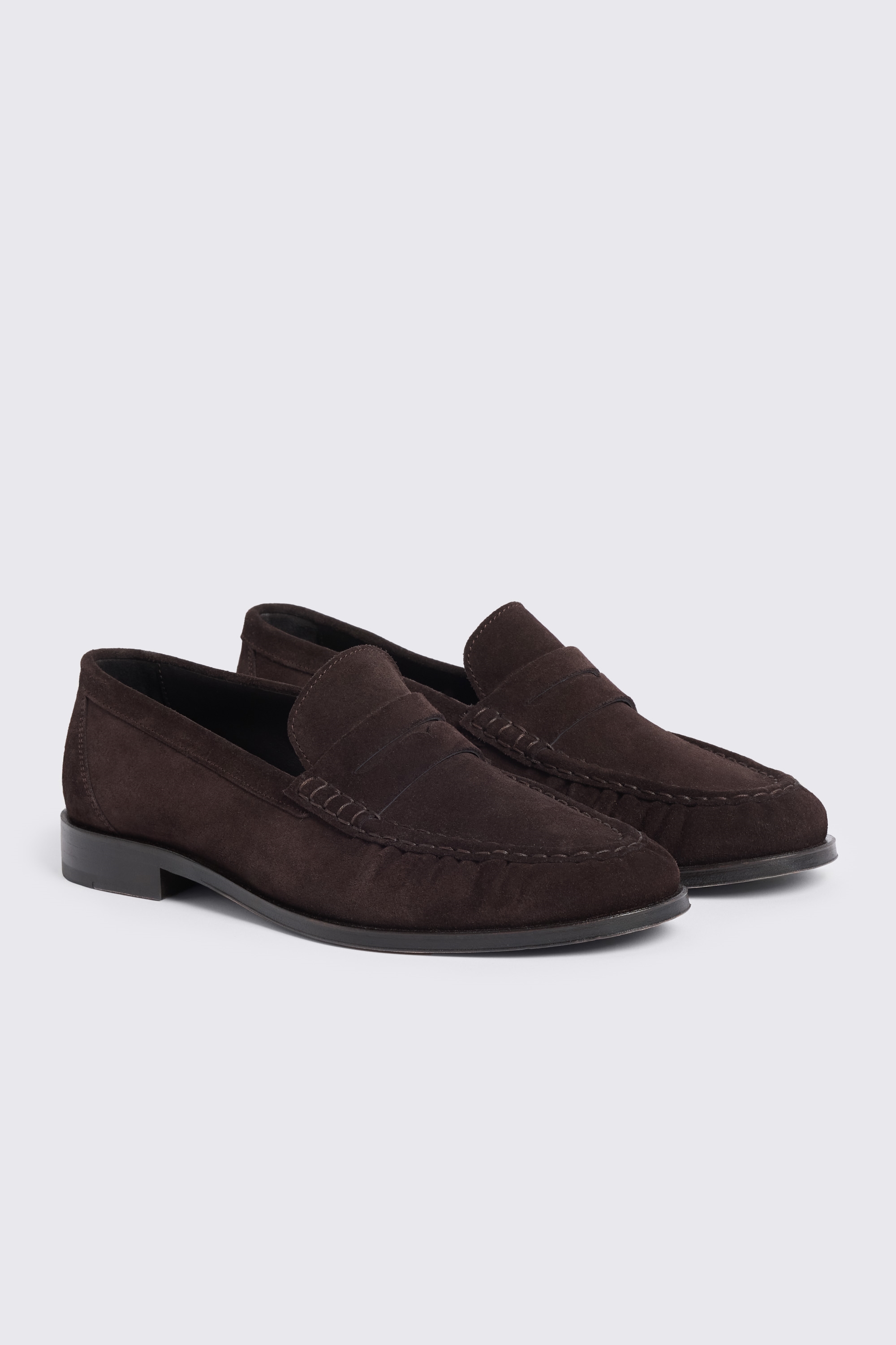 Italian Suede Brown Ruched Loafers