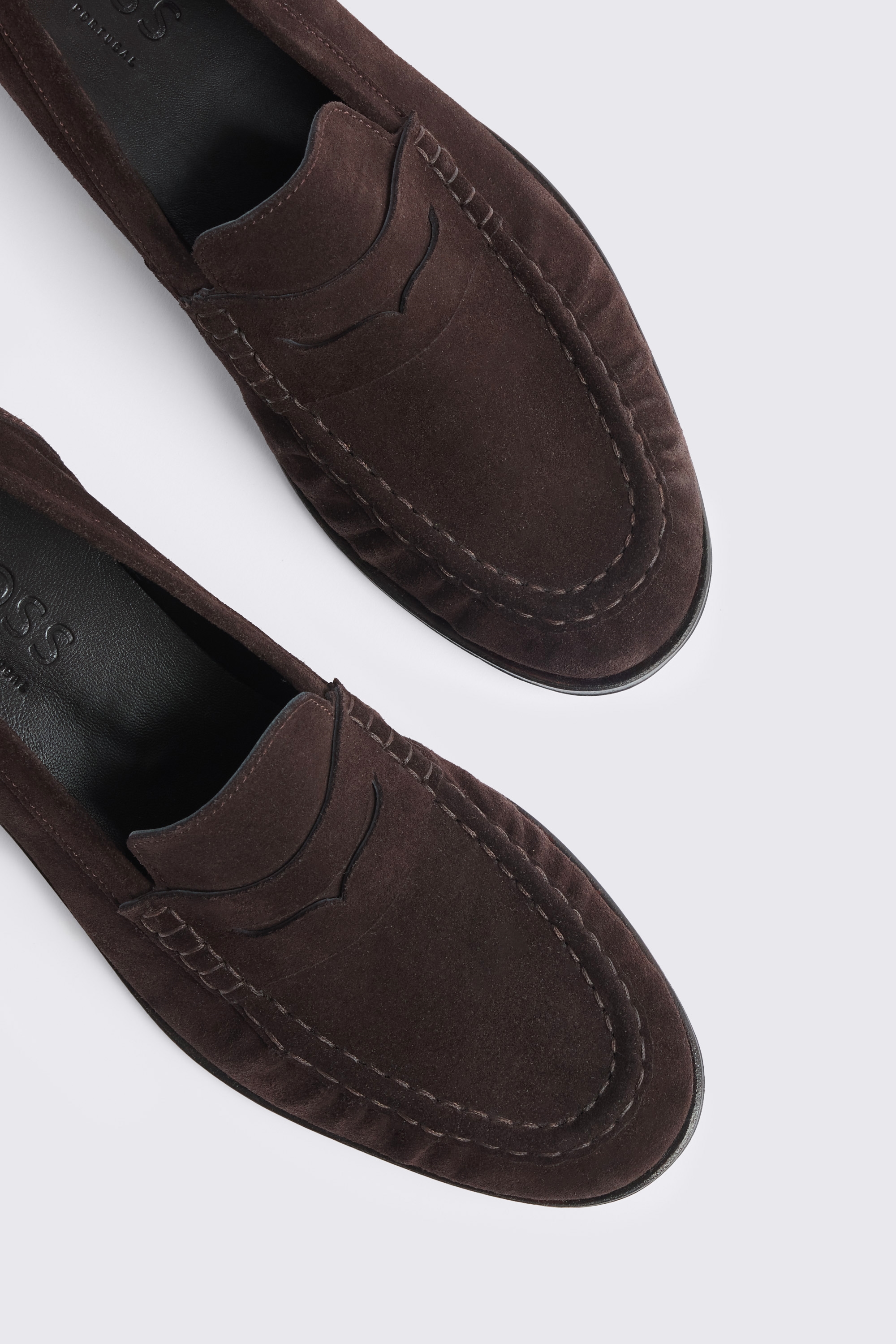 Italian Suede Brown Ruched Loafers