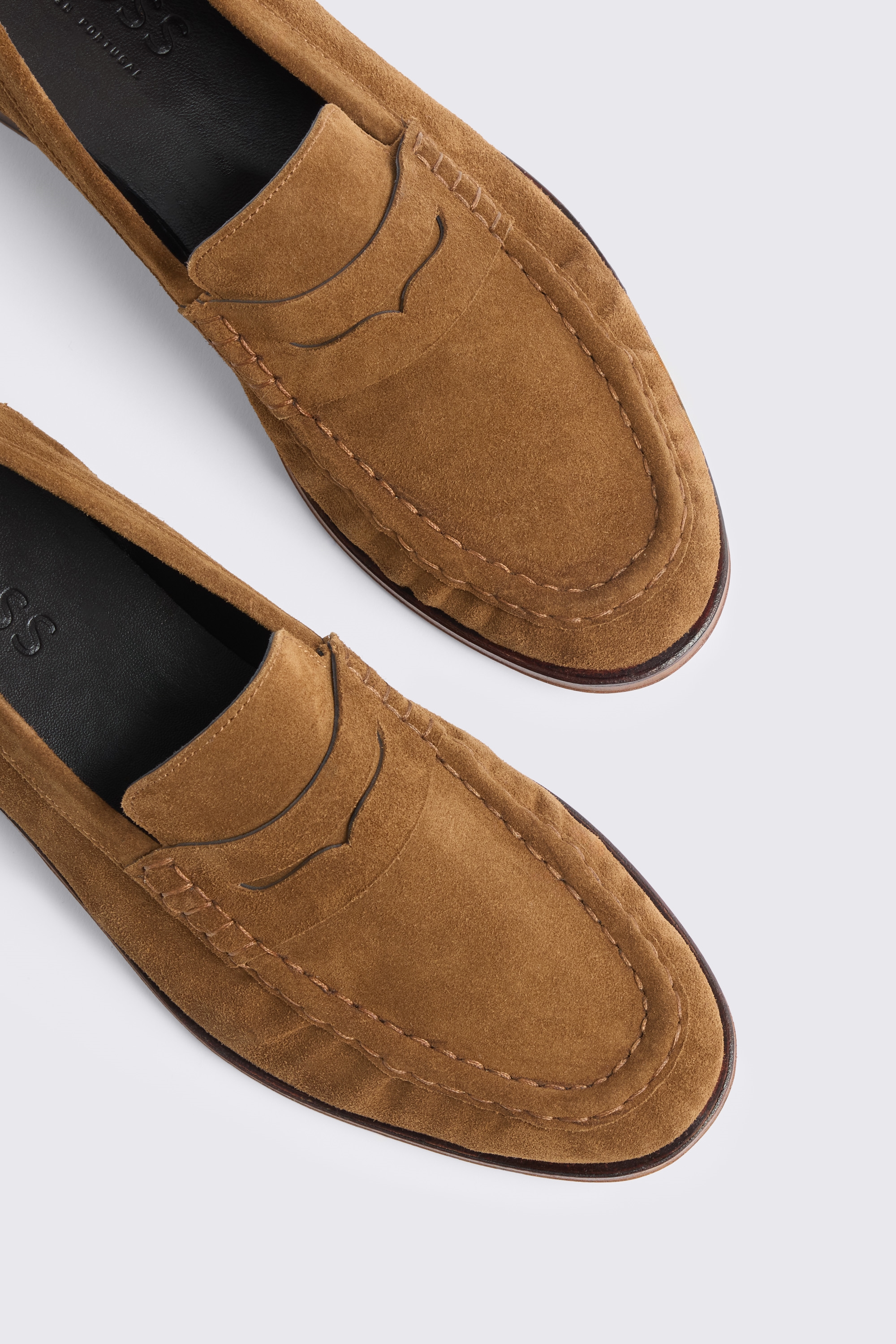 Italian Suede Tobacco Rouched Loafers
