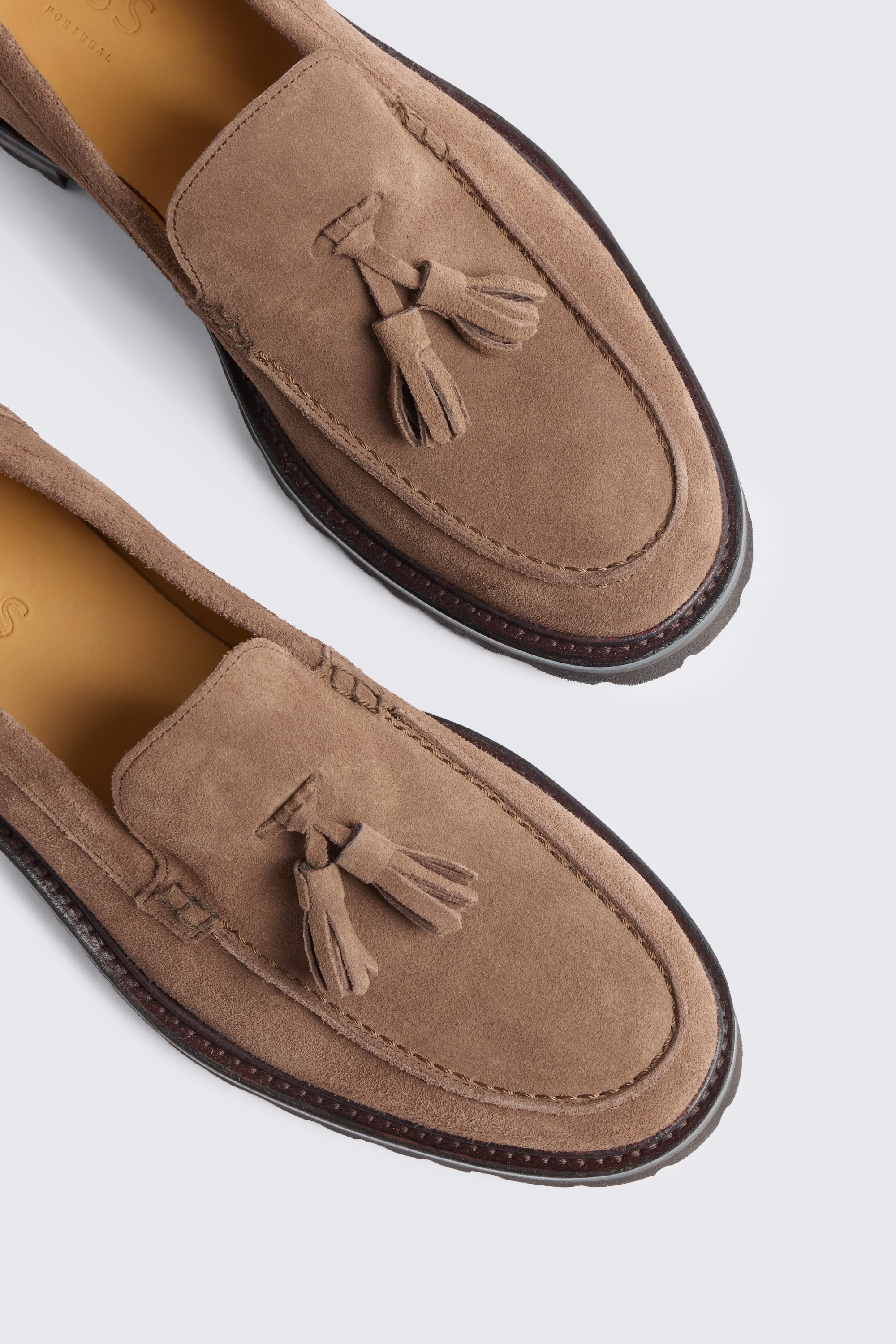Italian Suede Beige Tassel Loafers