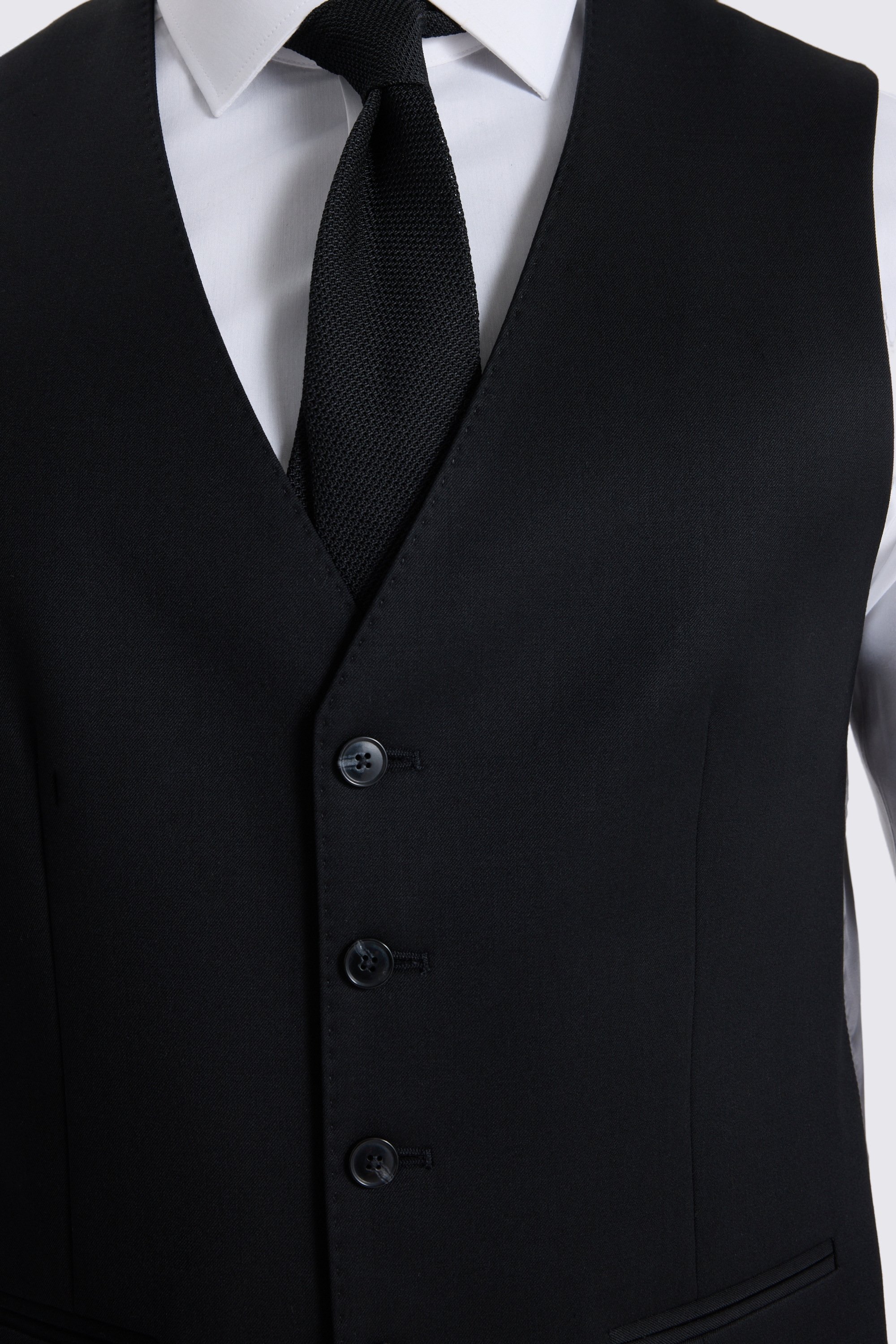 Slim Fit Black Waistcoat