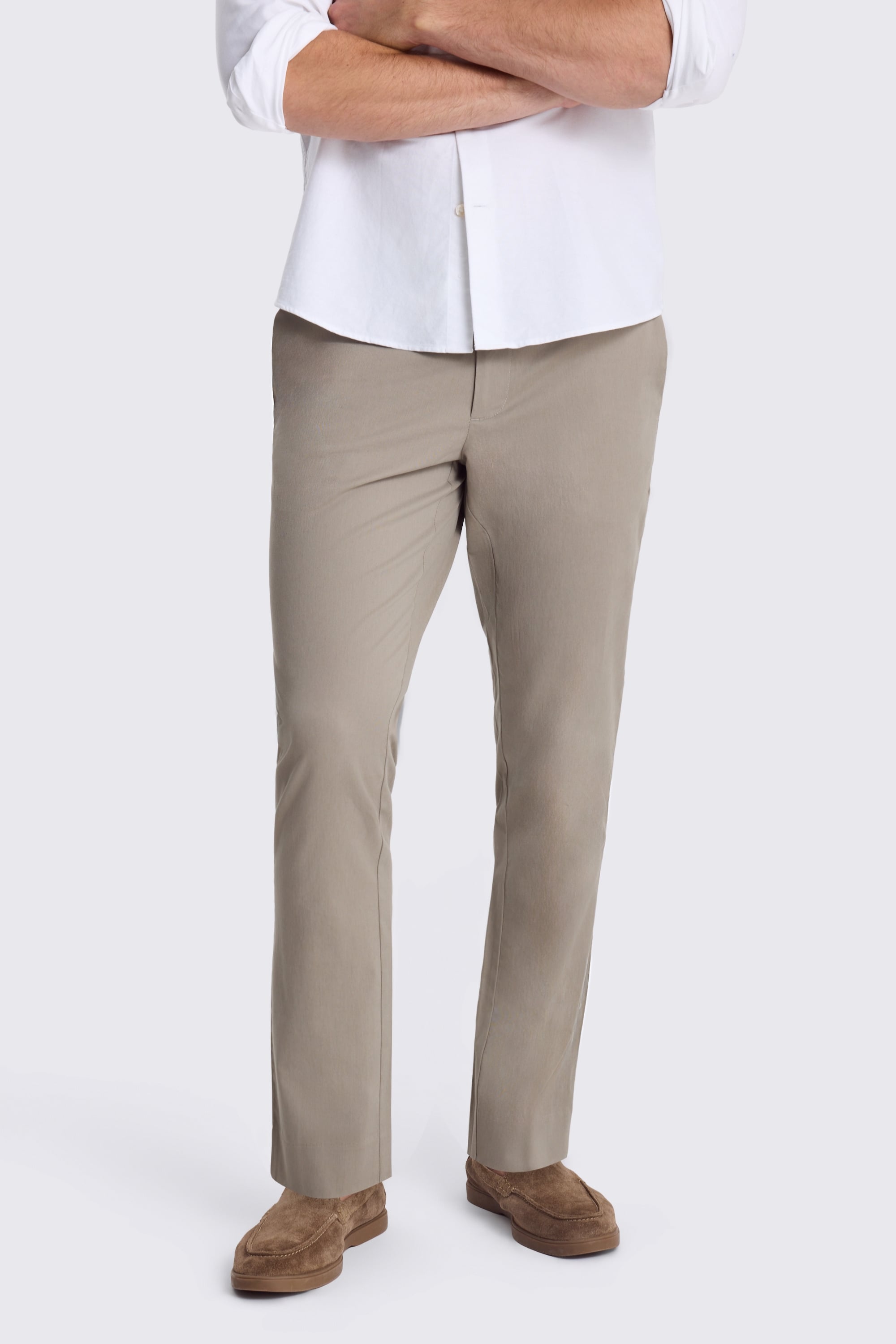 Slim Fit Dark Taupe Cotton Chinos