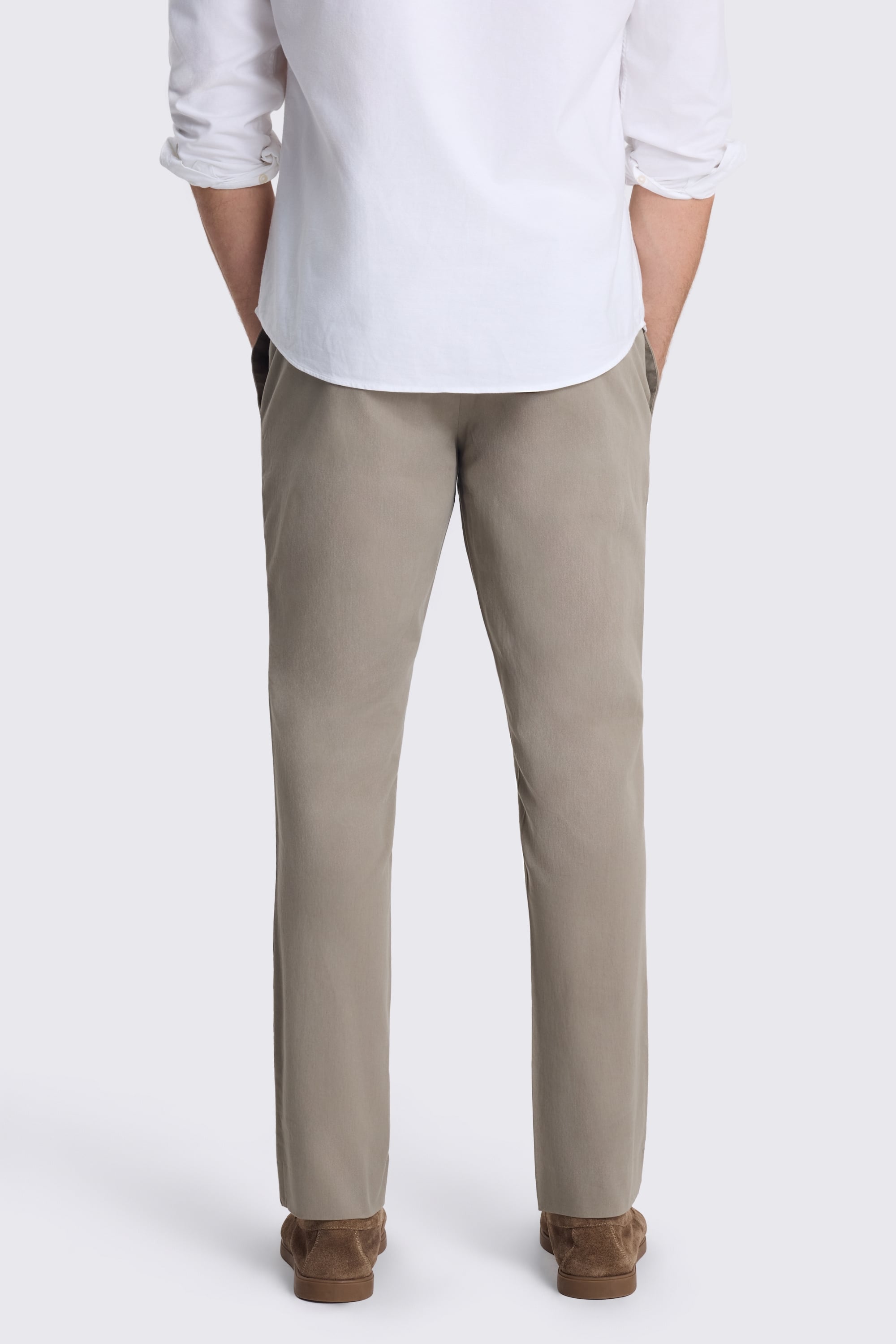 Slim Fit Dark Taupe Cotton Chinos