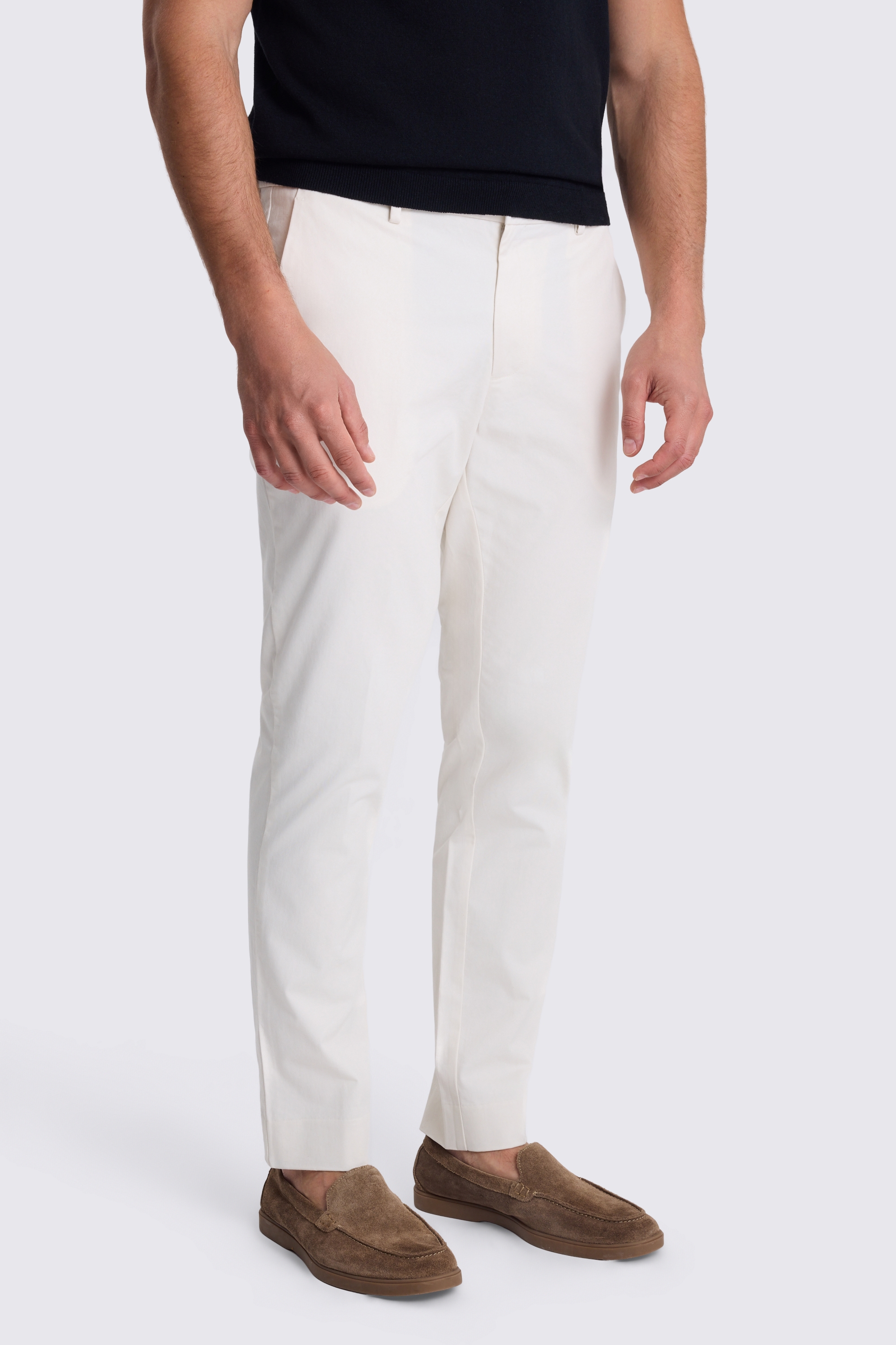 Slim Fit Off White Chinos 