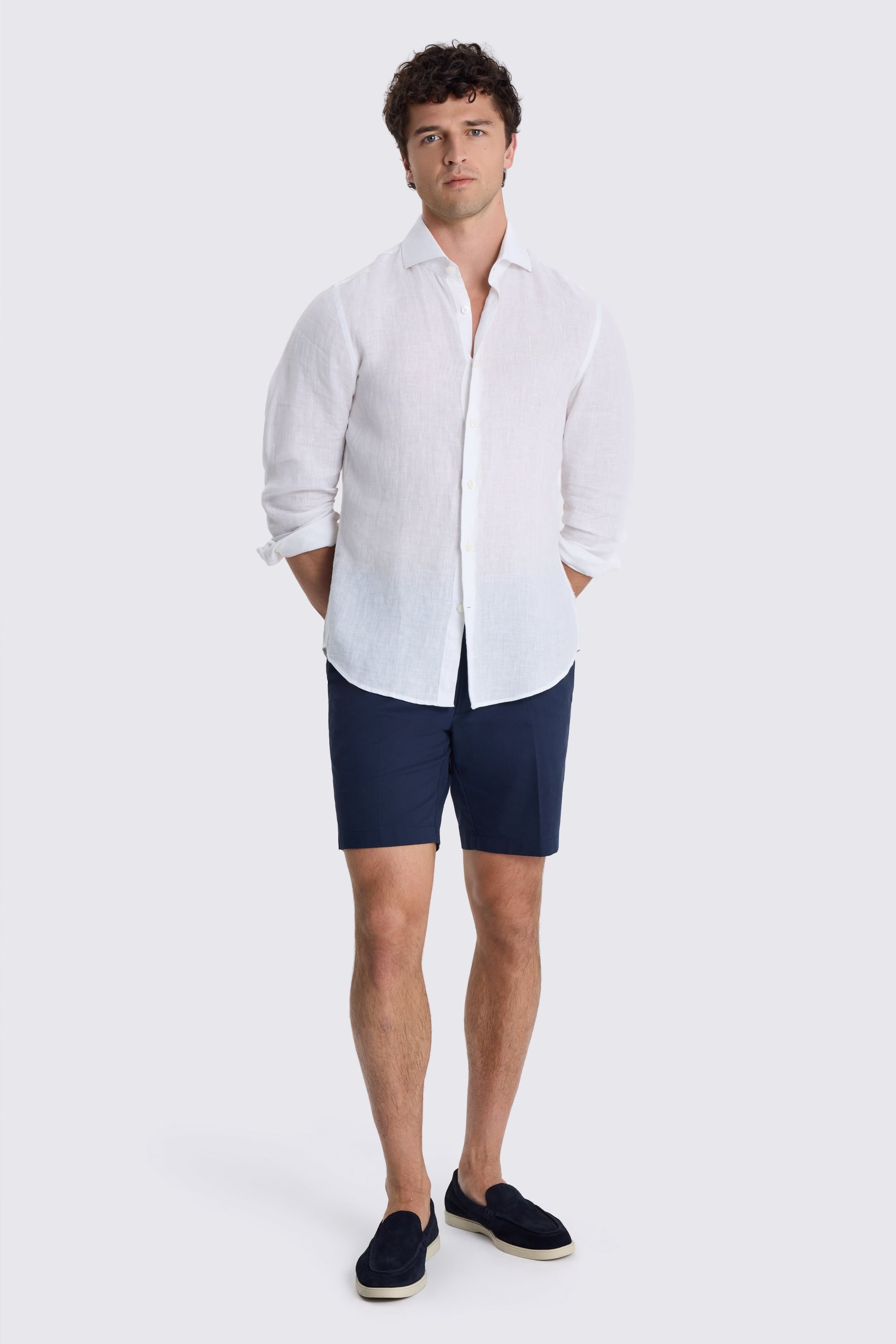 Navy Chino Cotton Shorts