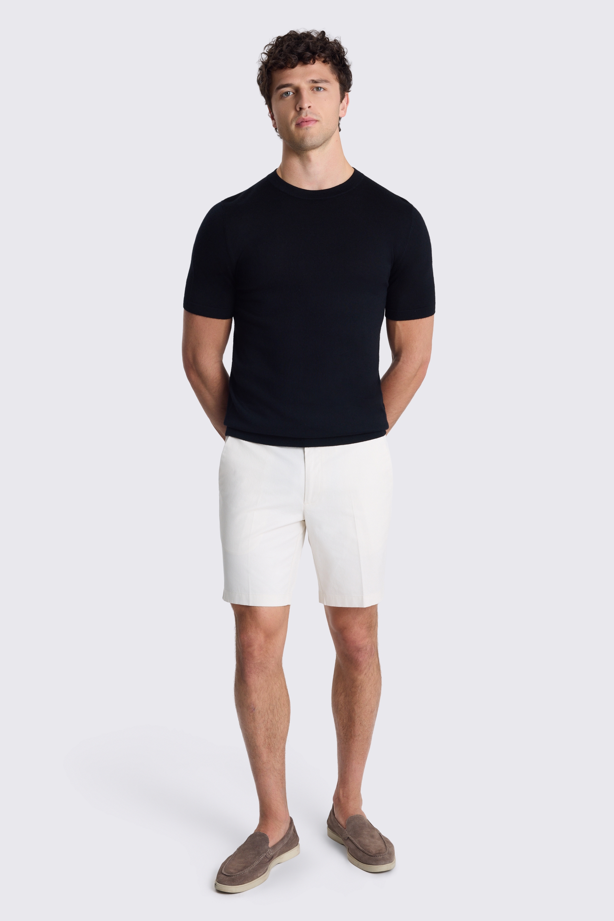 Off White Chino Cotton Shorts