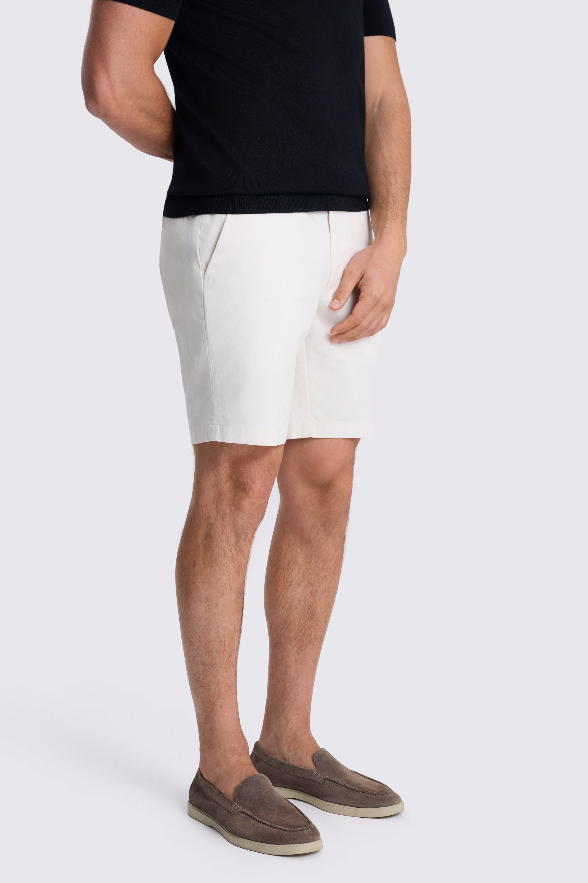 Off White Chino Cotton Shorts