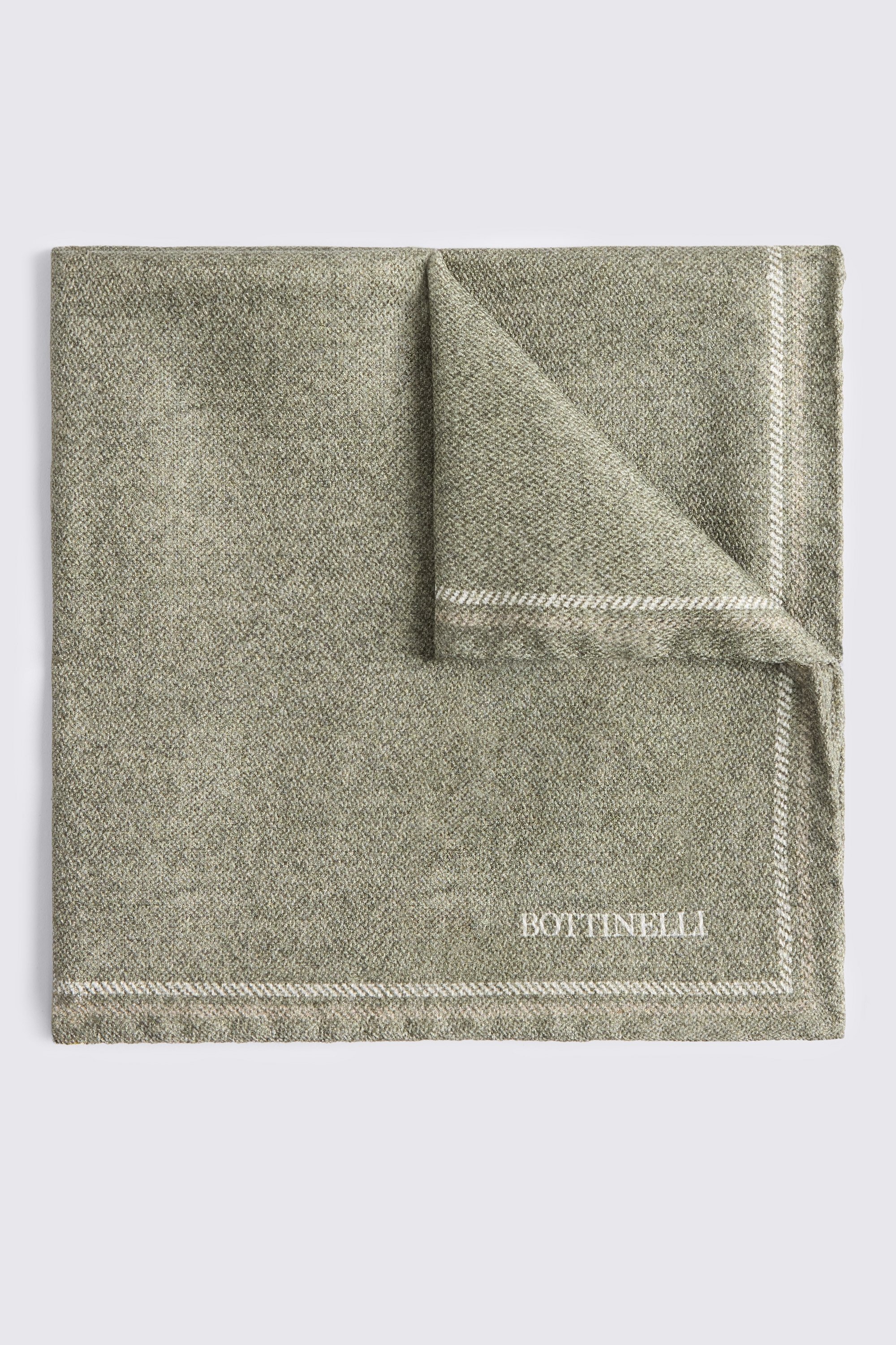 Italian Sage Silk Double Faced Pocket Square