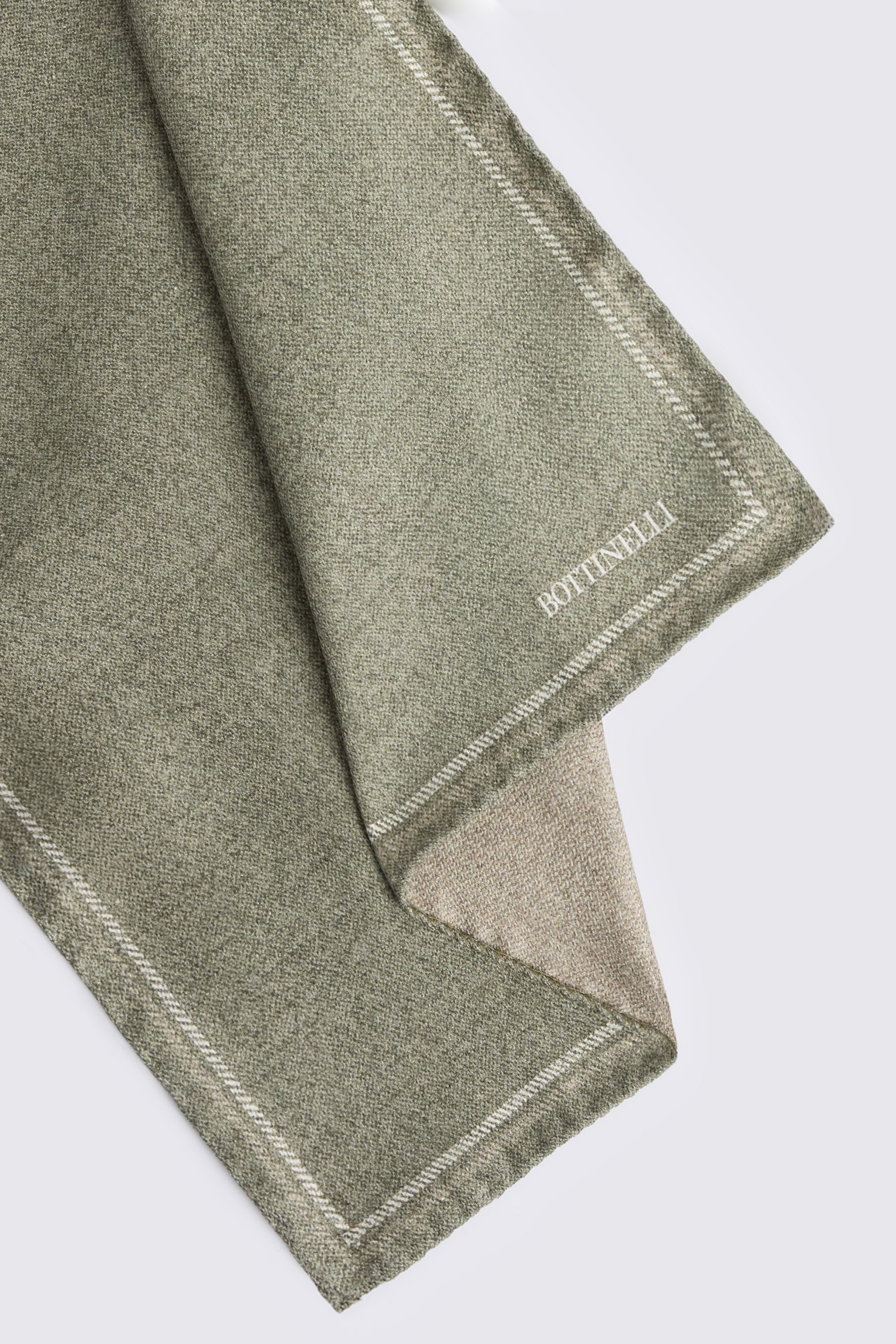Italian Sage Silk Double Faced Pocket Square