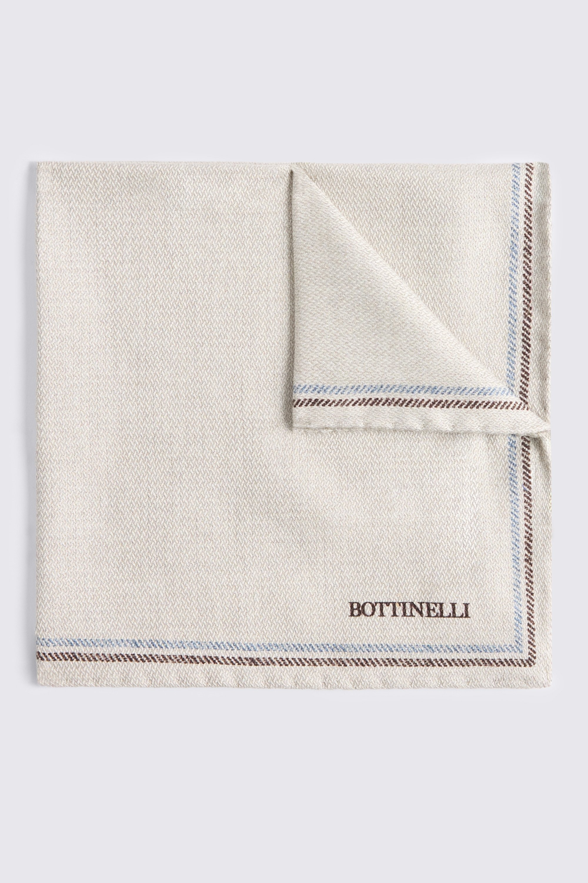 Italian Neutral Silk Double Faced Pocket Square