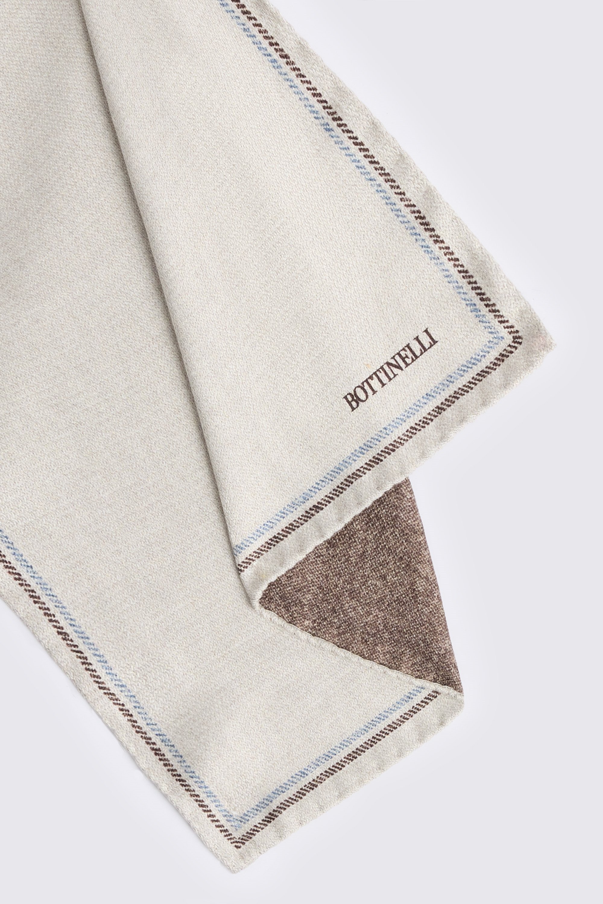 Italian Neutral Silk Double Faced Pocket Square