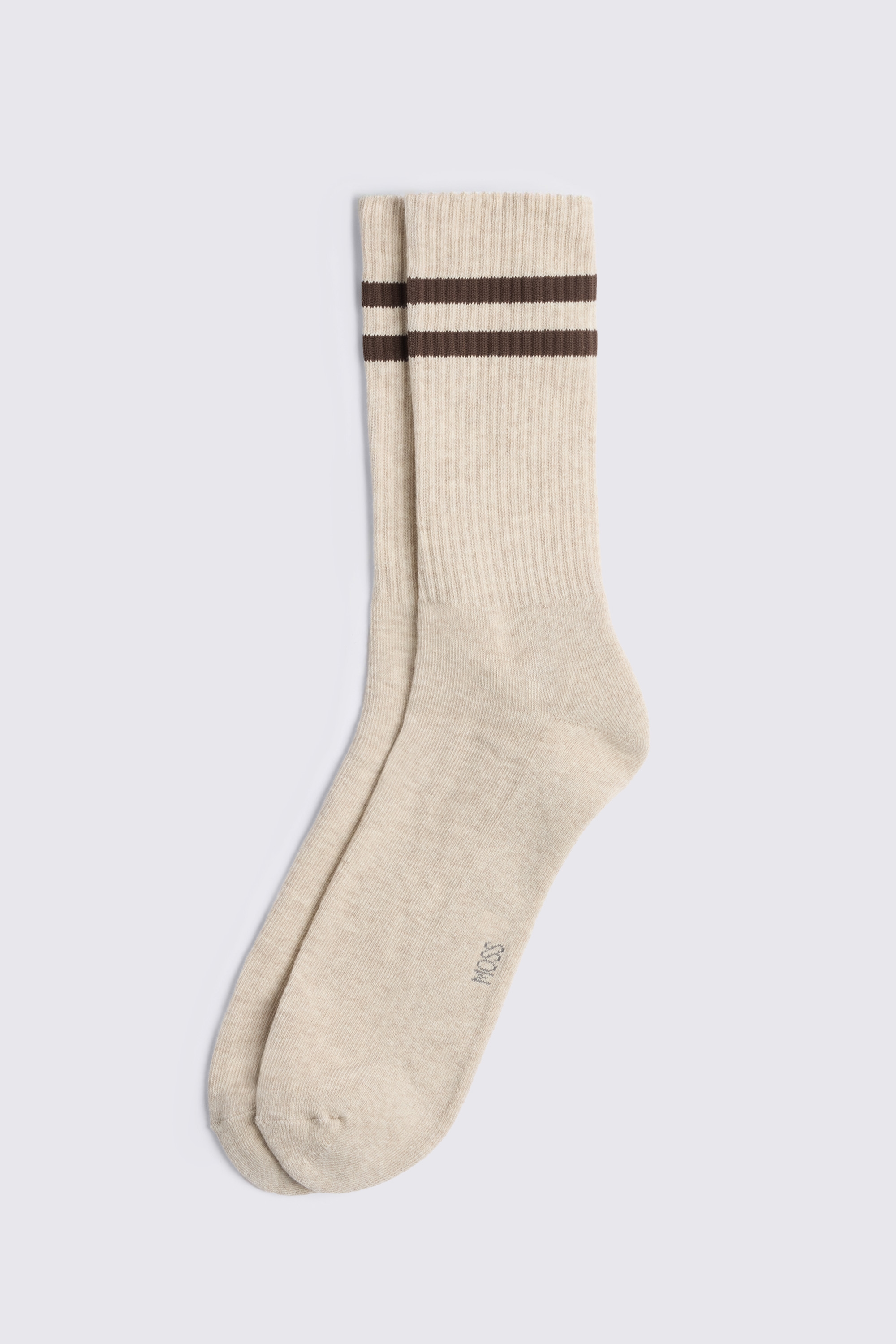 Oatmeal Melange Chocolate Stripe Socks