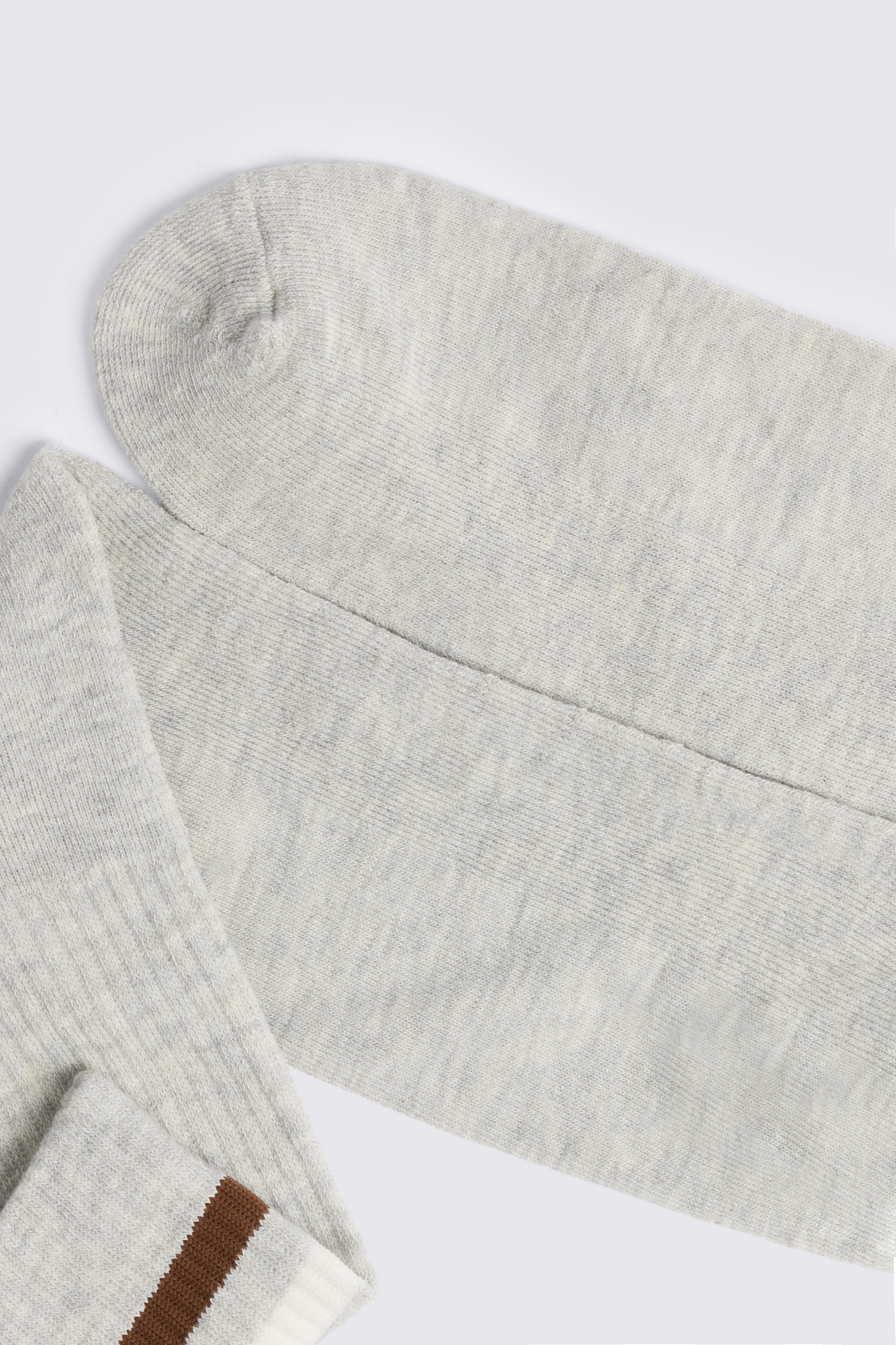 Grey Melange Rust & Off White Stripe Socks