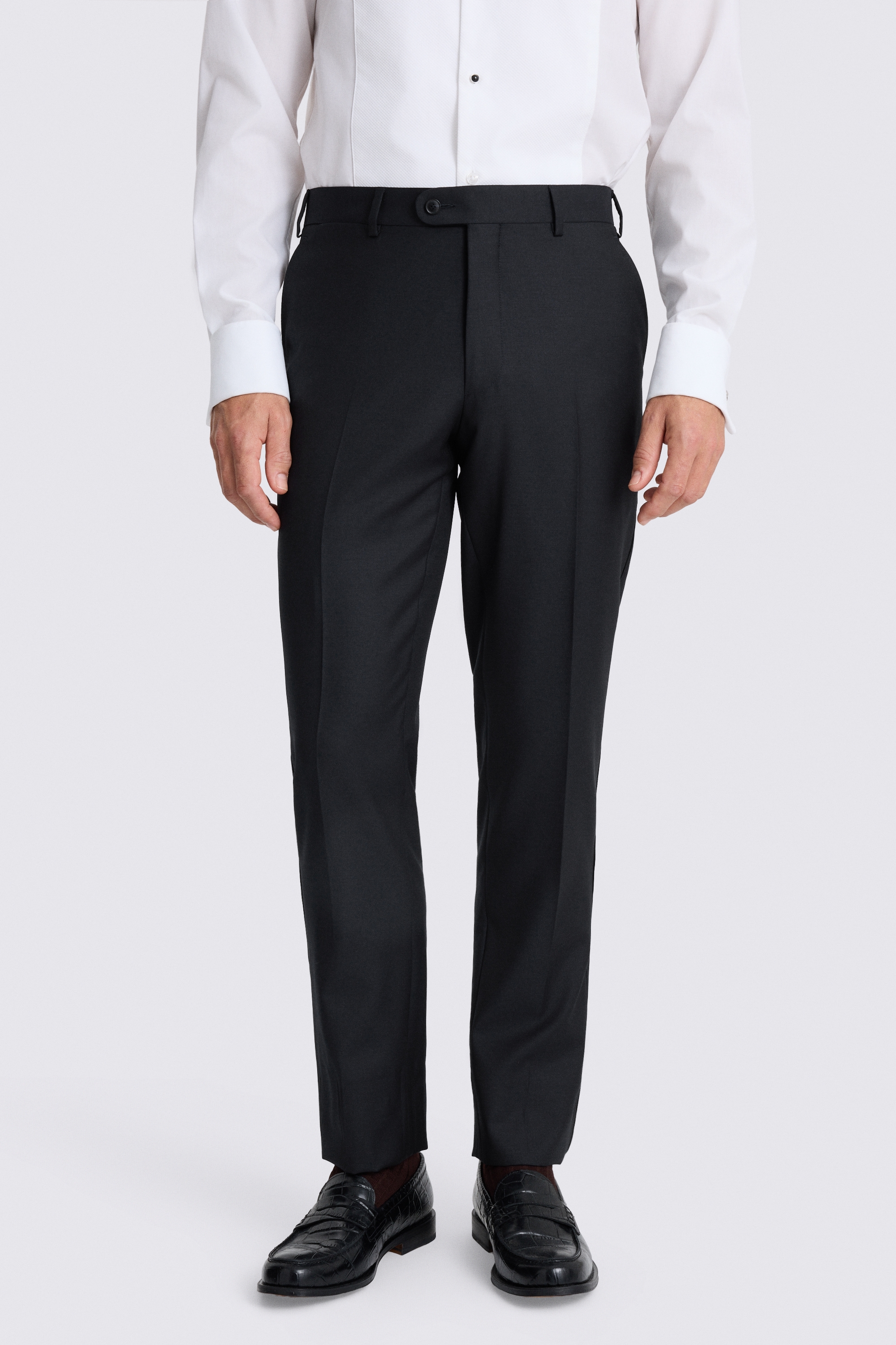 Tailored Fit Navy Twill Trousers