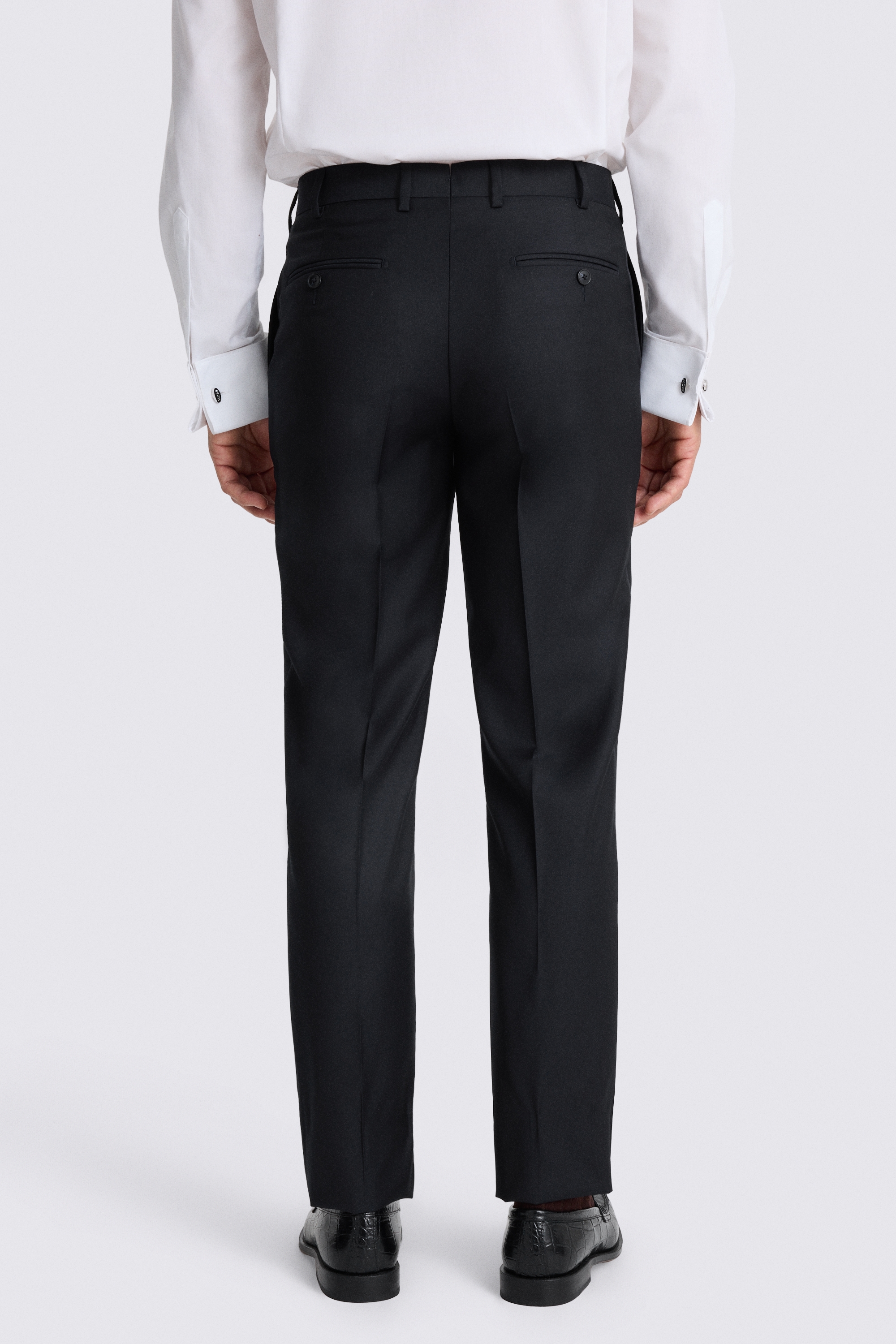 Tailored Fit Navy Twill Trousers