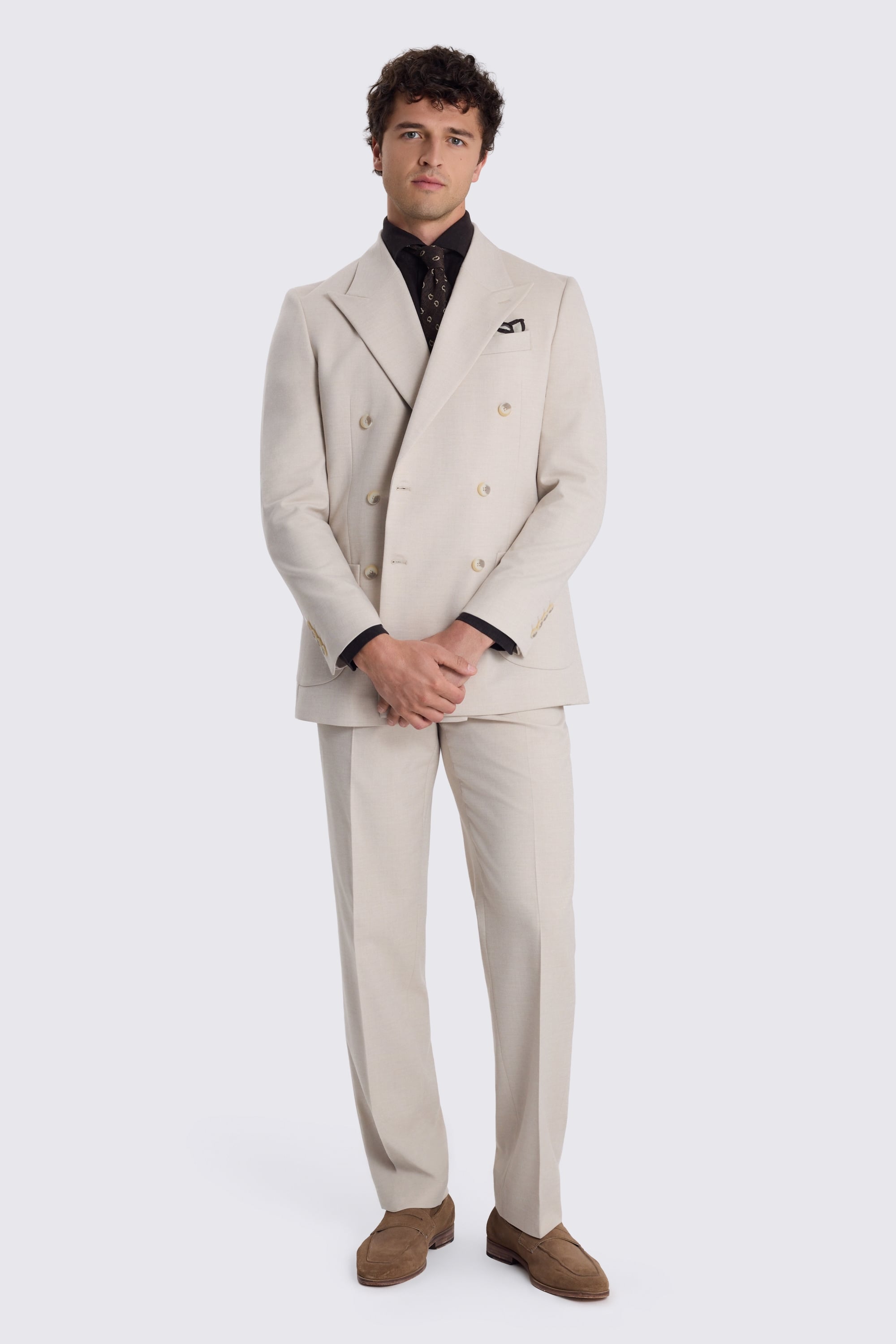 Relaxed Fit Light Camel Suit Jacket 