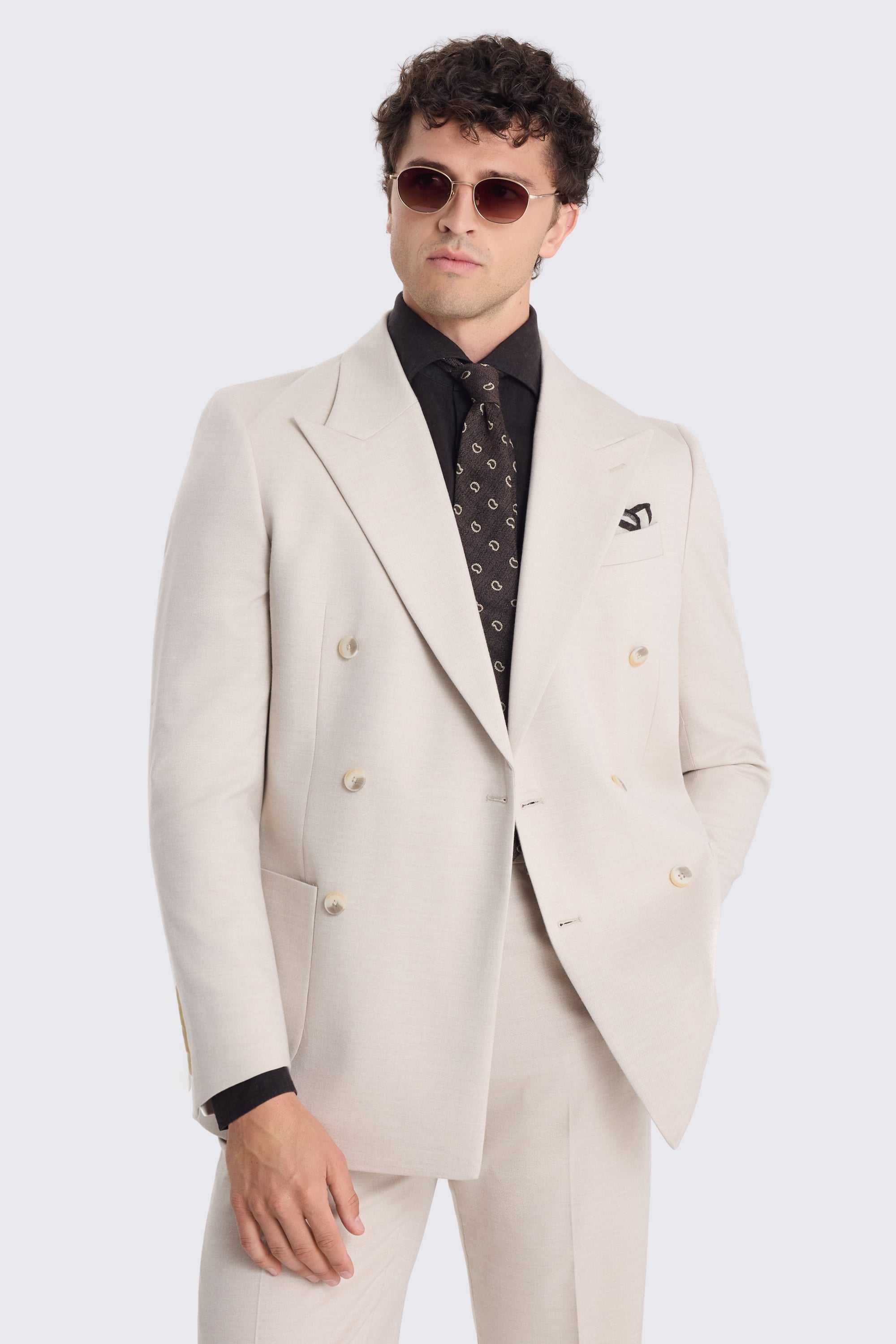 Relaxed Fit Light Camel Suit Jacket 