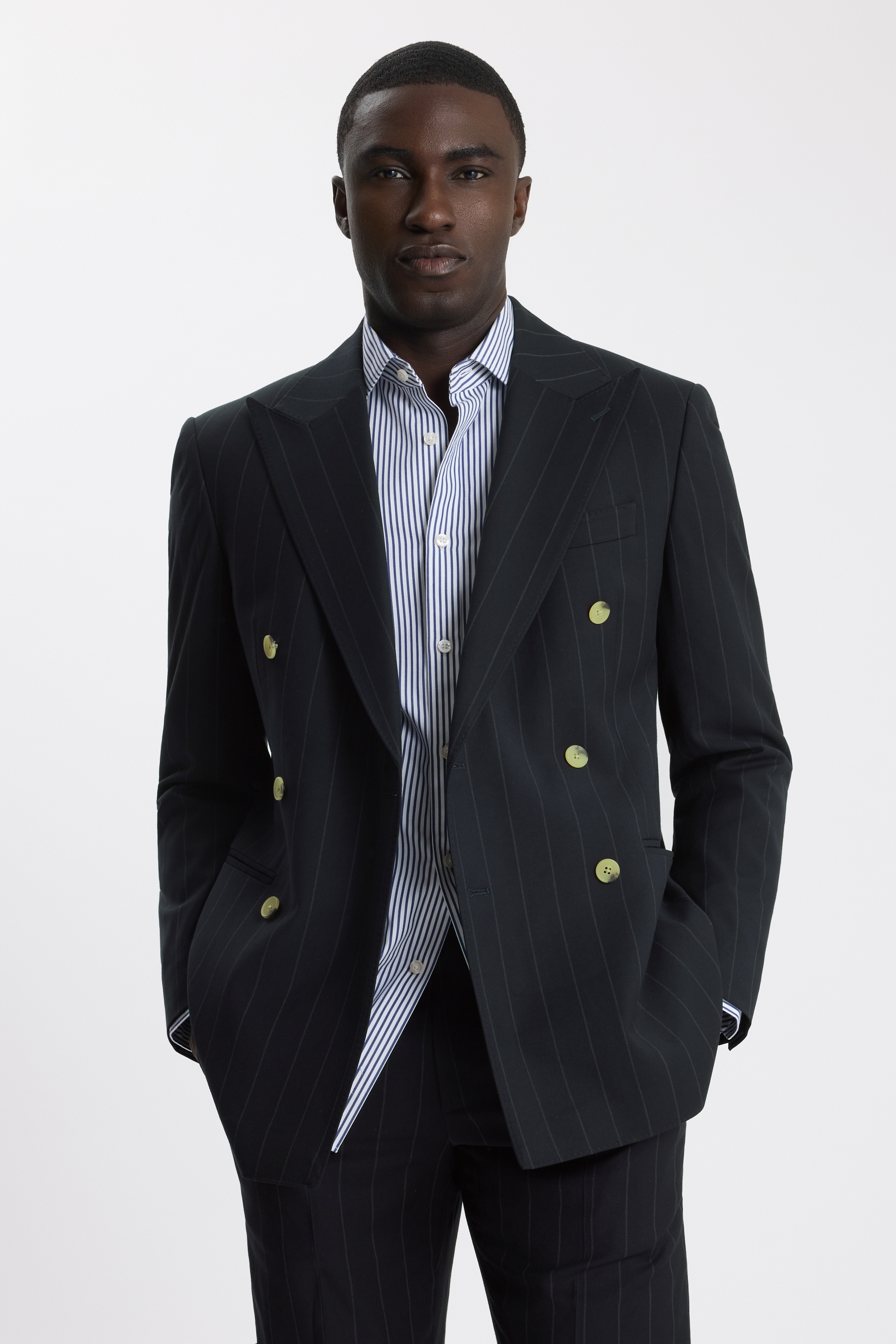 Tailored Fit Navy Stripe Suit