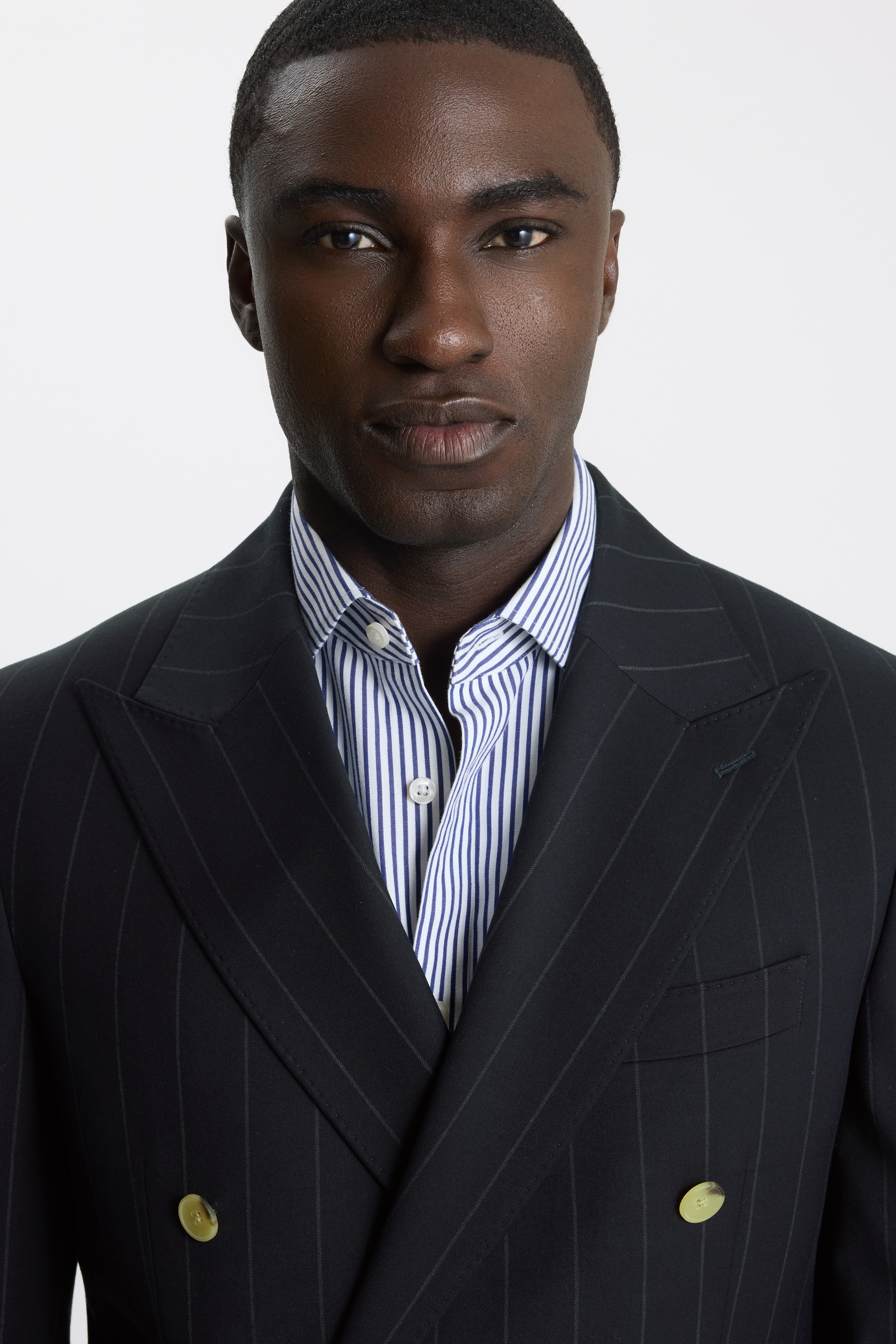 Tailored Fit Navy Stripe Suit