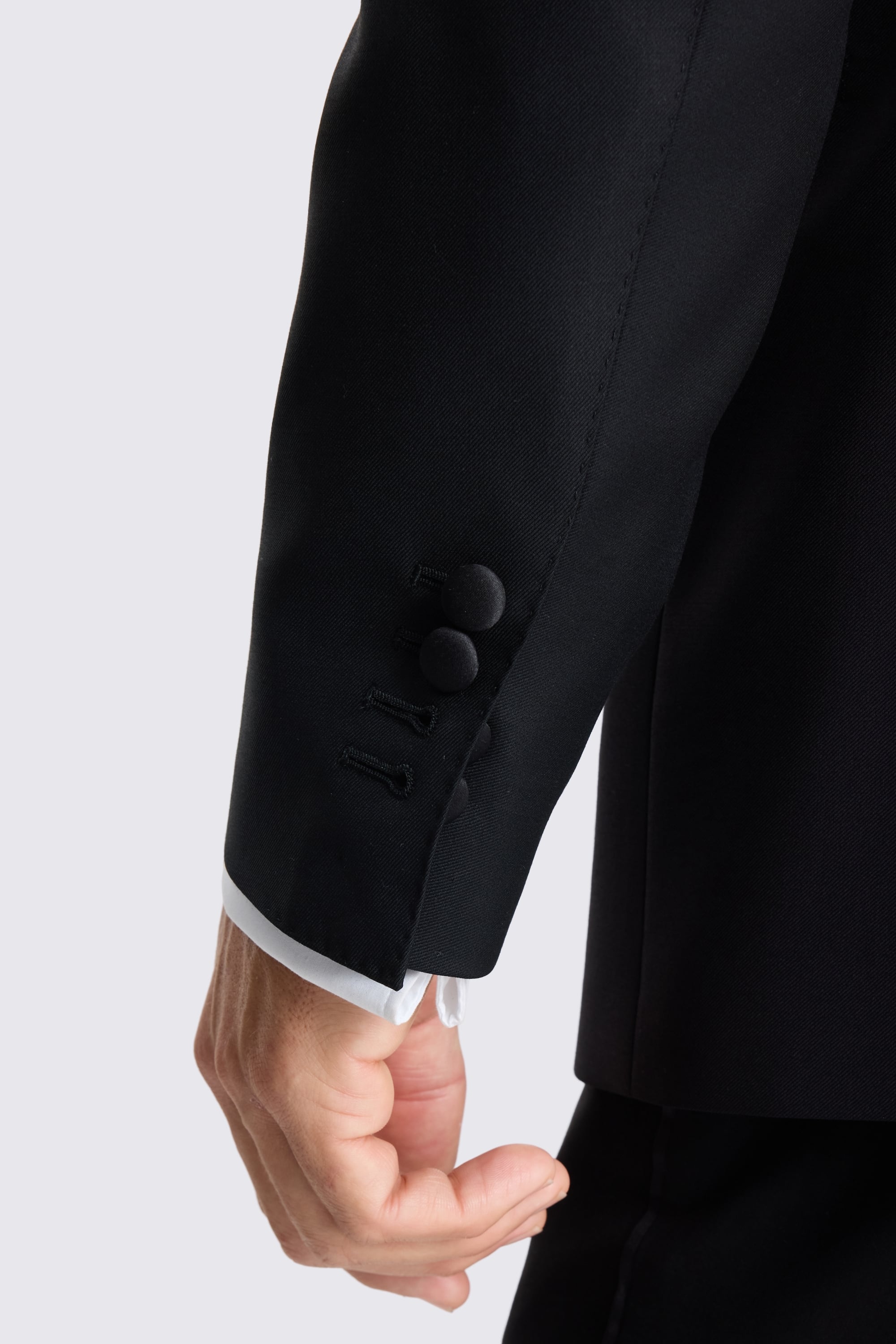 Tailored Fit BlackTwill Suit Jacket