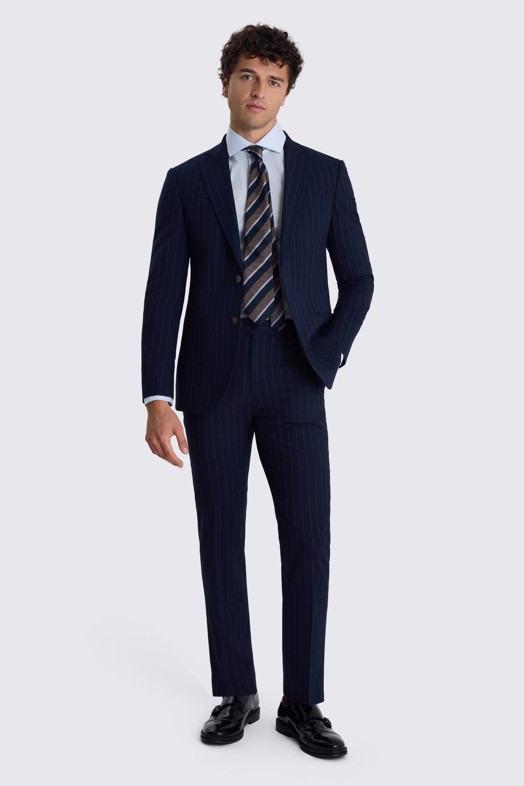 Slim Fit Navy Stripe Suit Jacket 