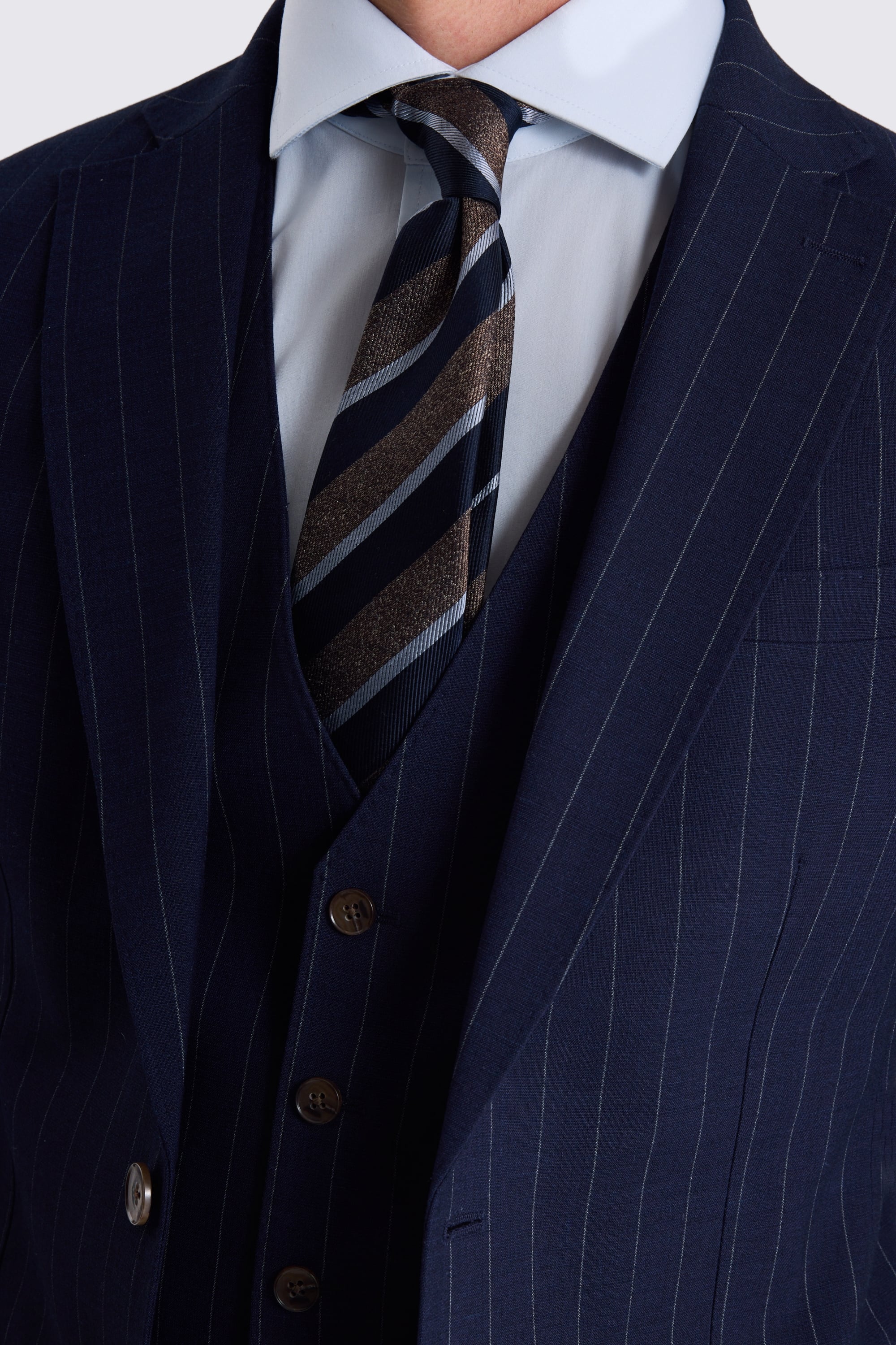 Slim Fit Navy Stripe Suit Jacket 