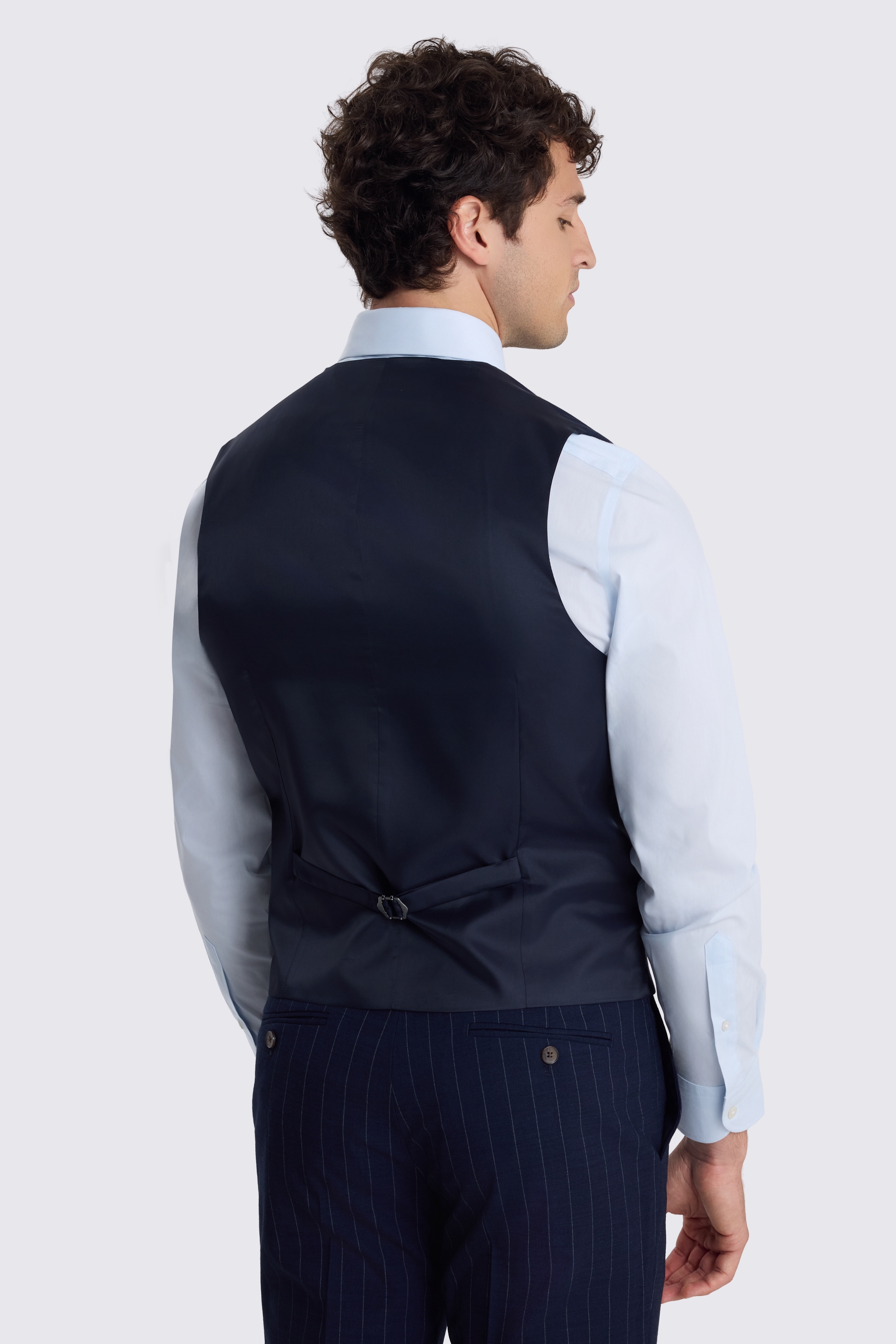 Slim Fit Navy Stripe Waistcoat