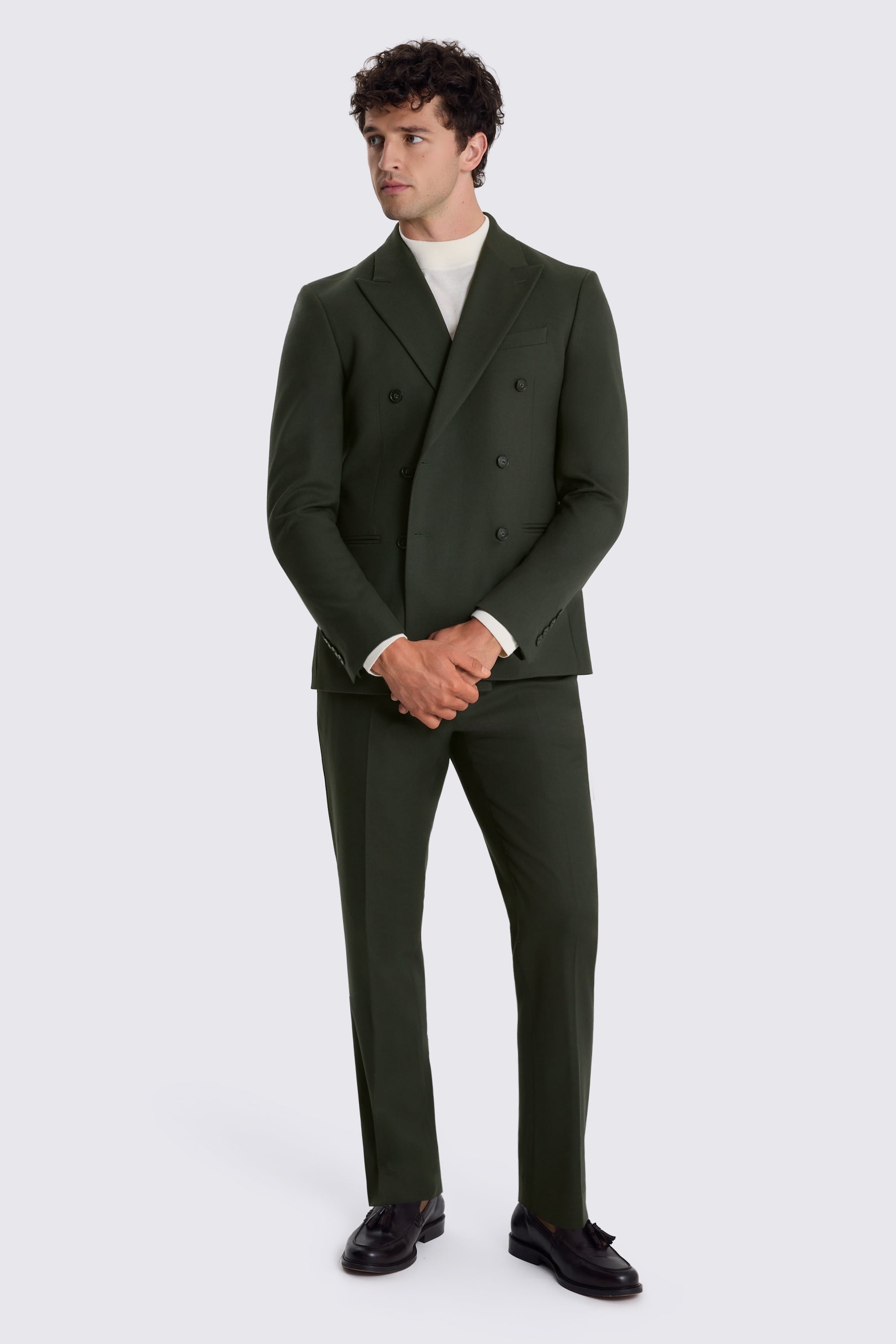 Slim Fit Khaki Flannel Suit Jacket 