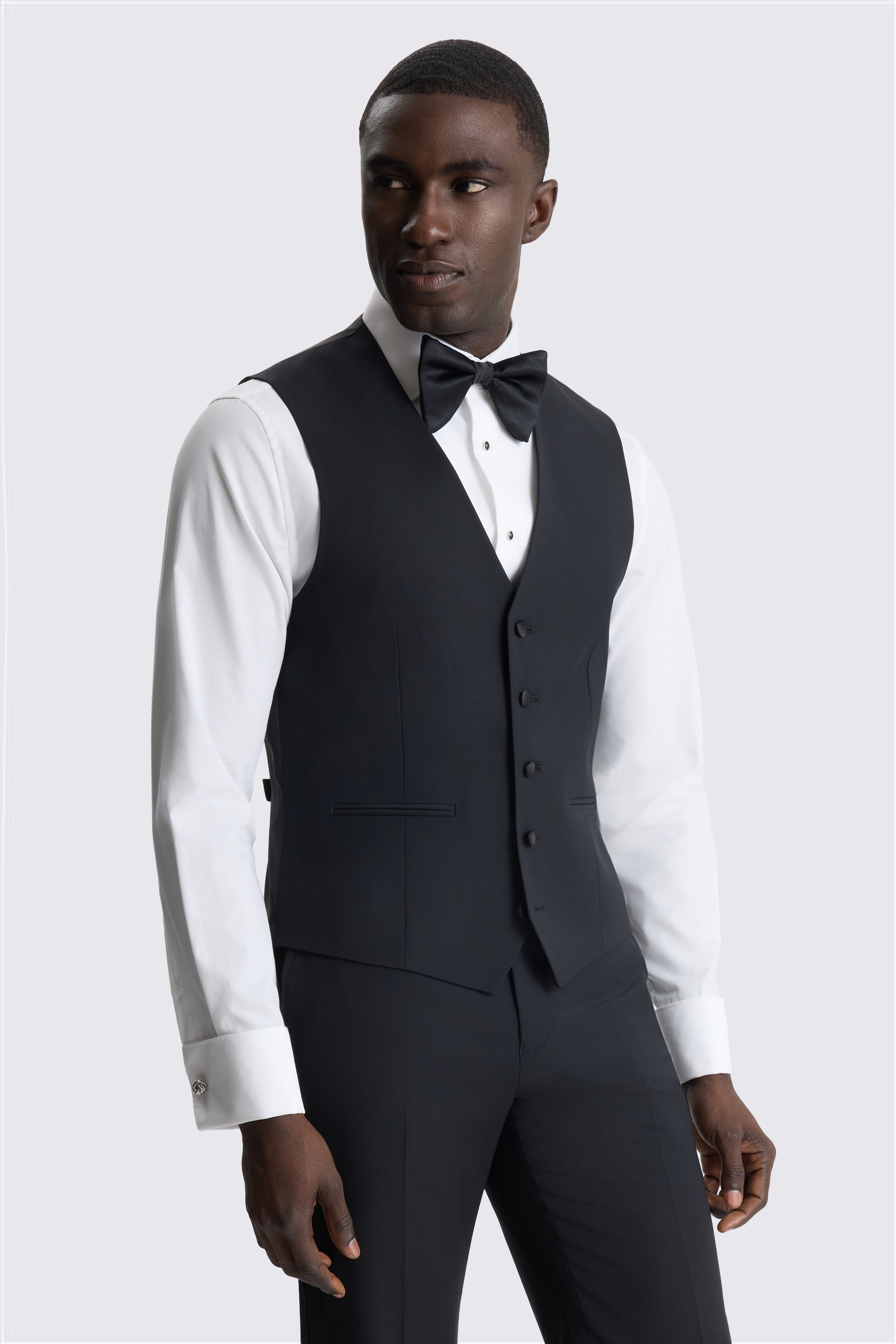 Tailored Fit Performance Black Dresswear Waistcoat
