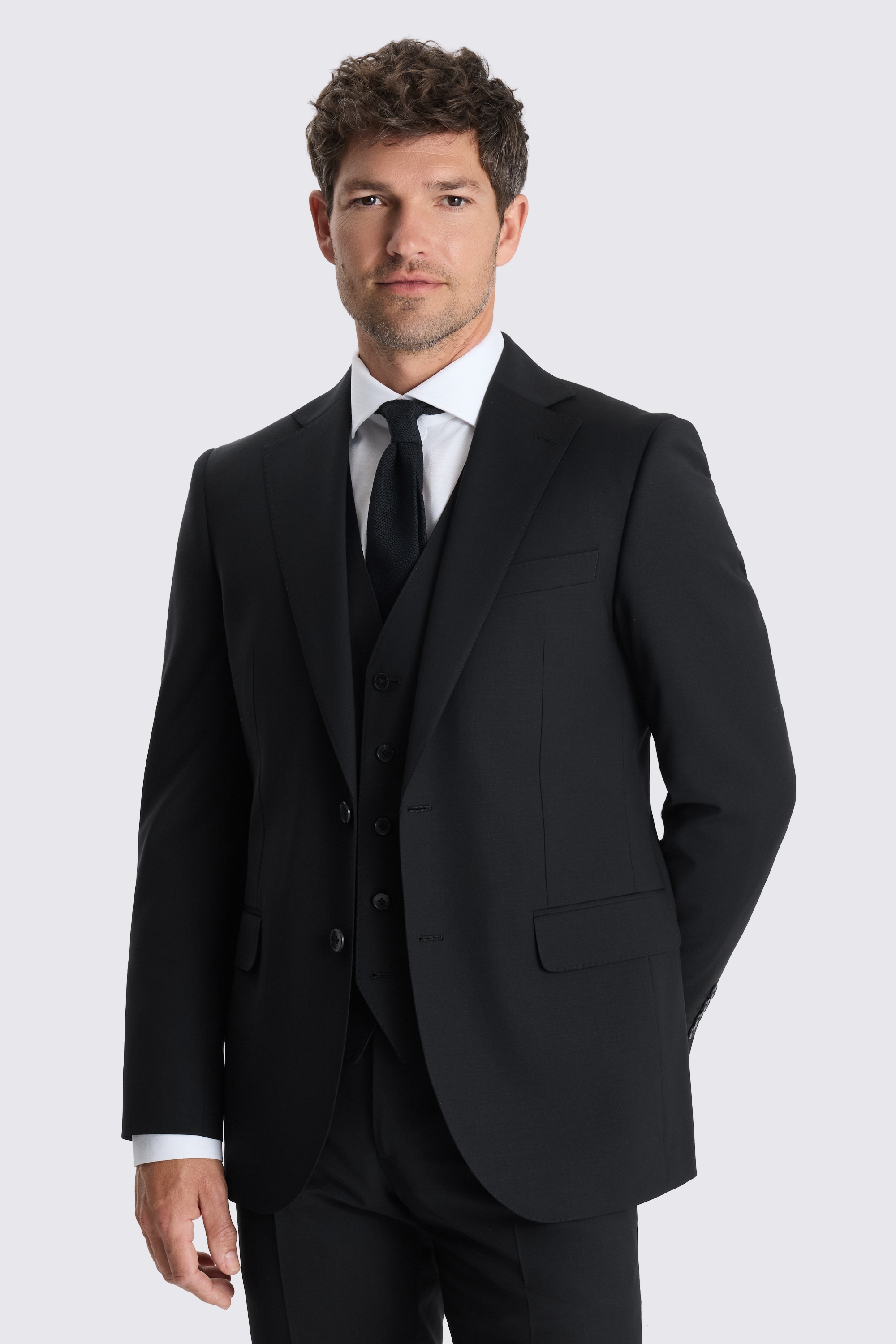 Tailored Fit Black Performance Suit Jacket