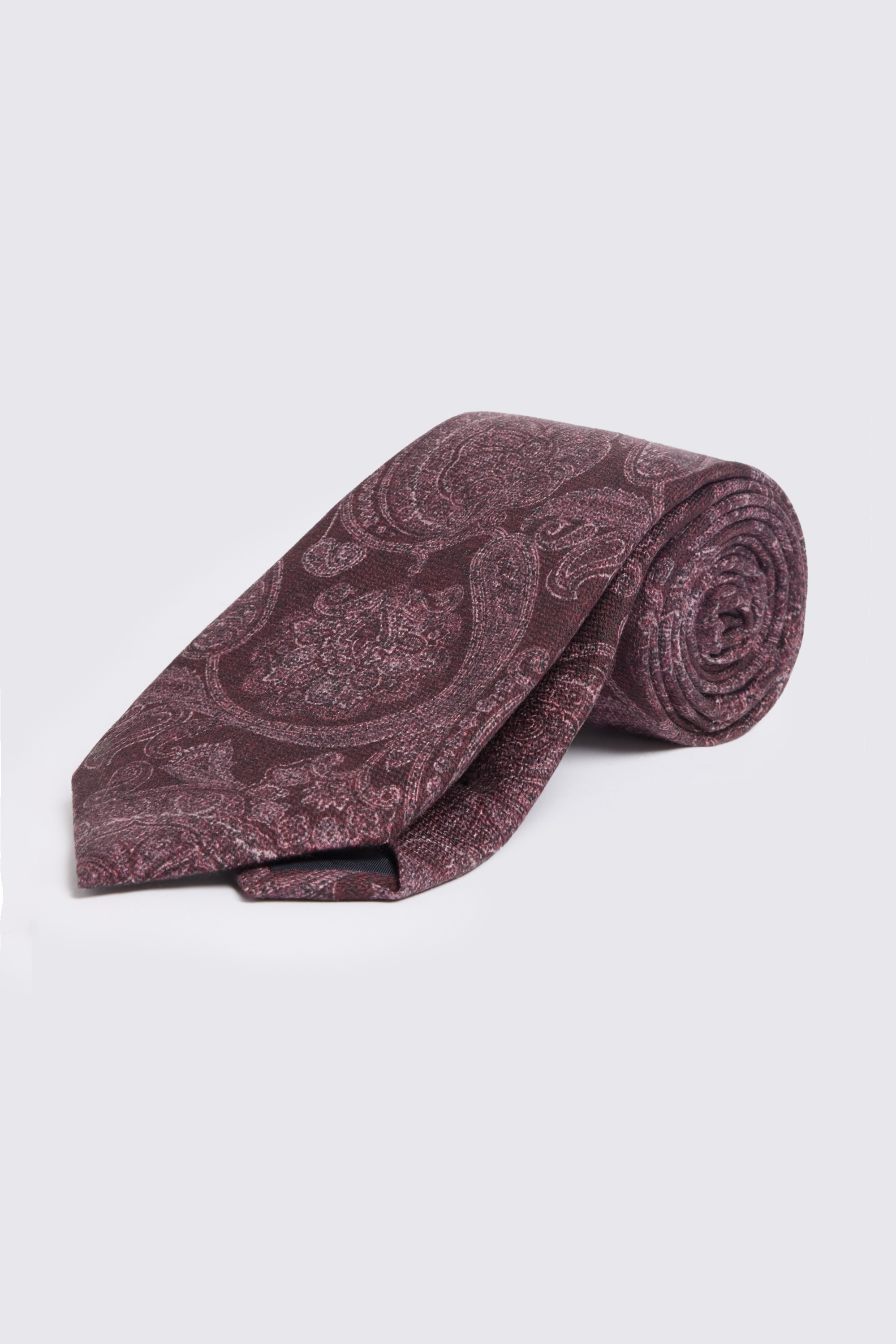 Italian Burgundy Silk Paisley Tie