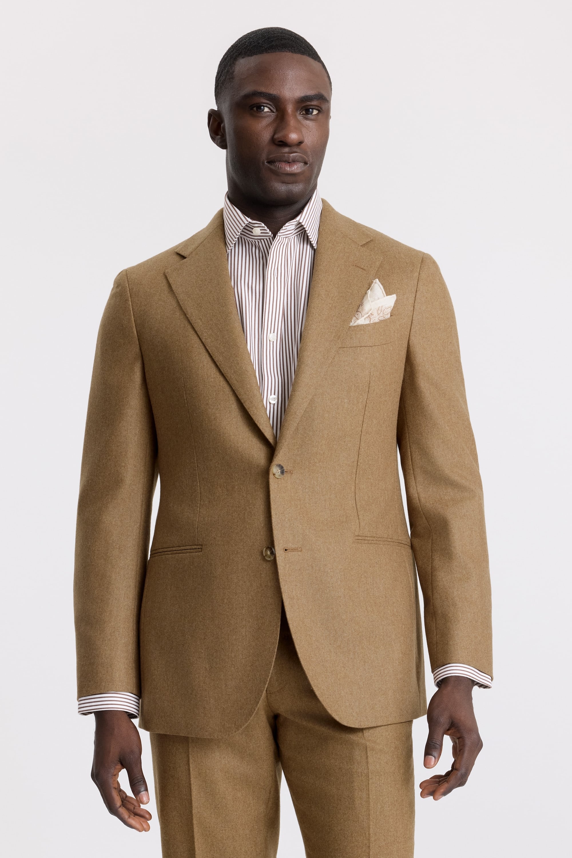 Tailored Fit Gold Flannel Suit