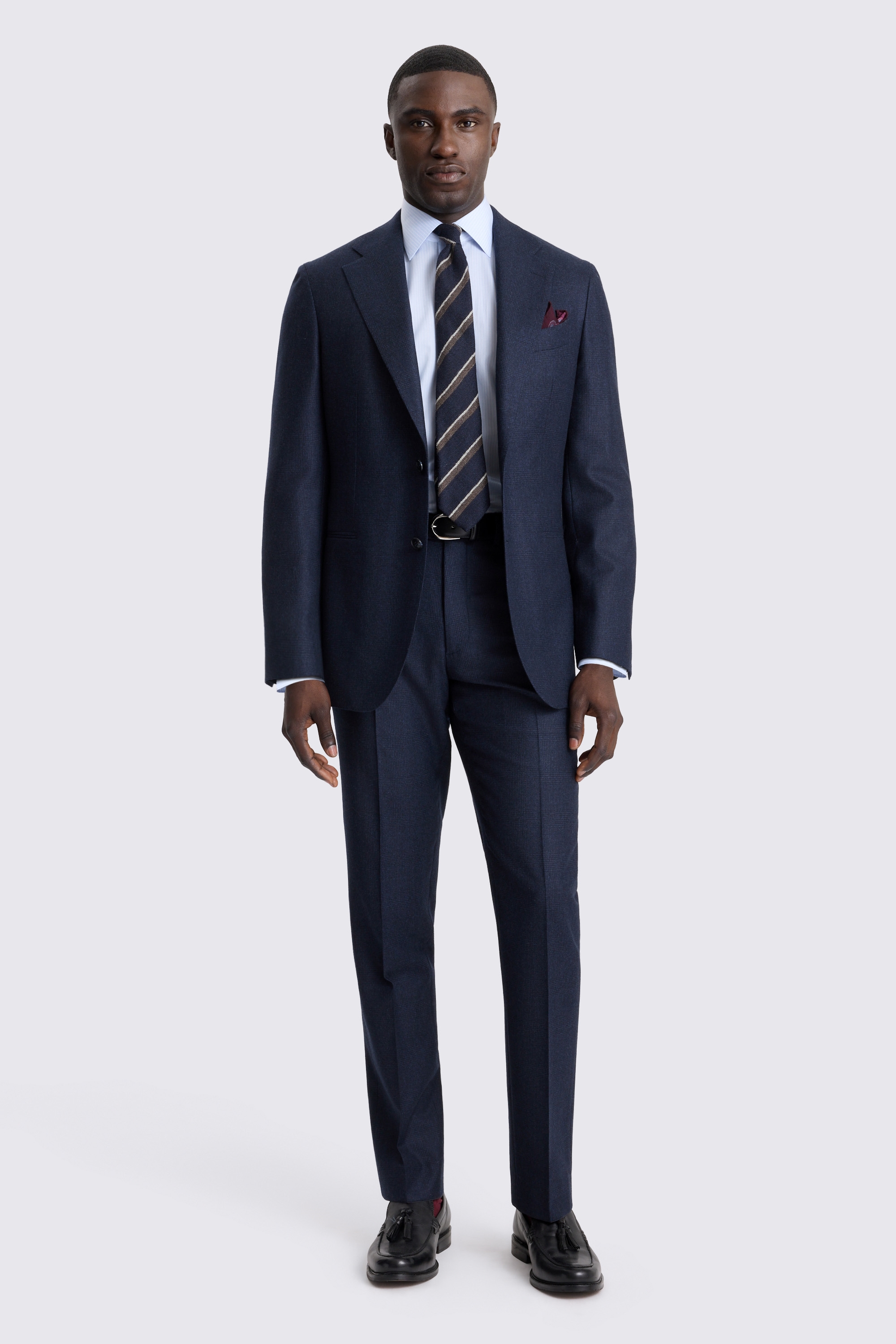 Tailored Fit Navy Check Suit