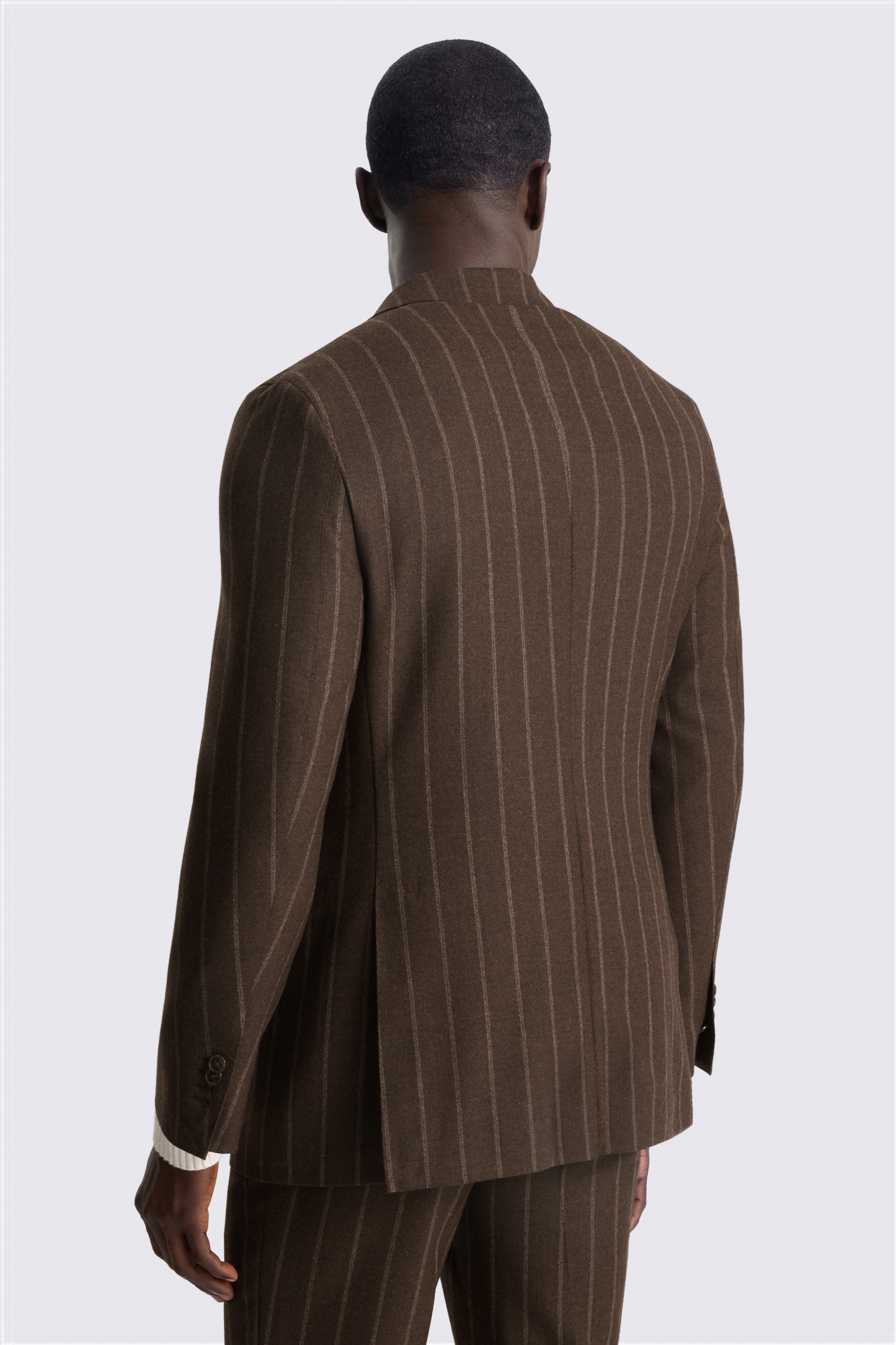 Italian Tailored Fit Brown Stripe Jacket