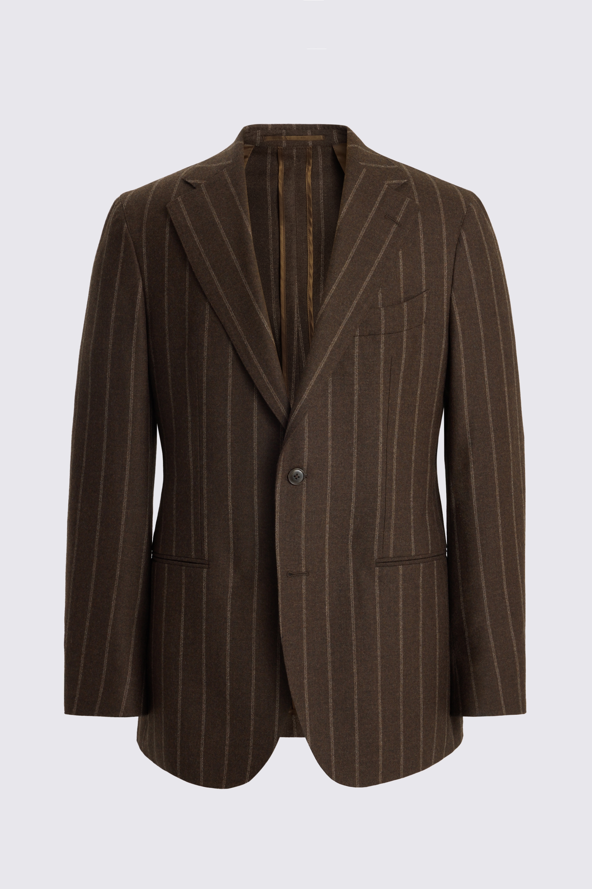 Italian Tailored Fit Brown Stripe Jacket