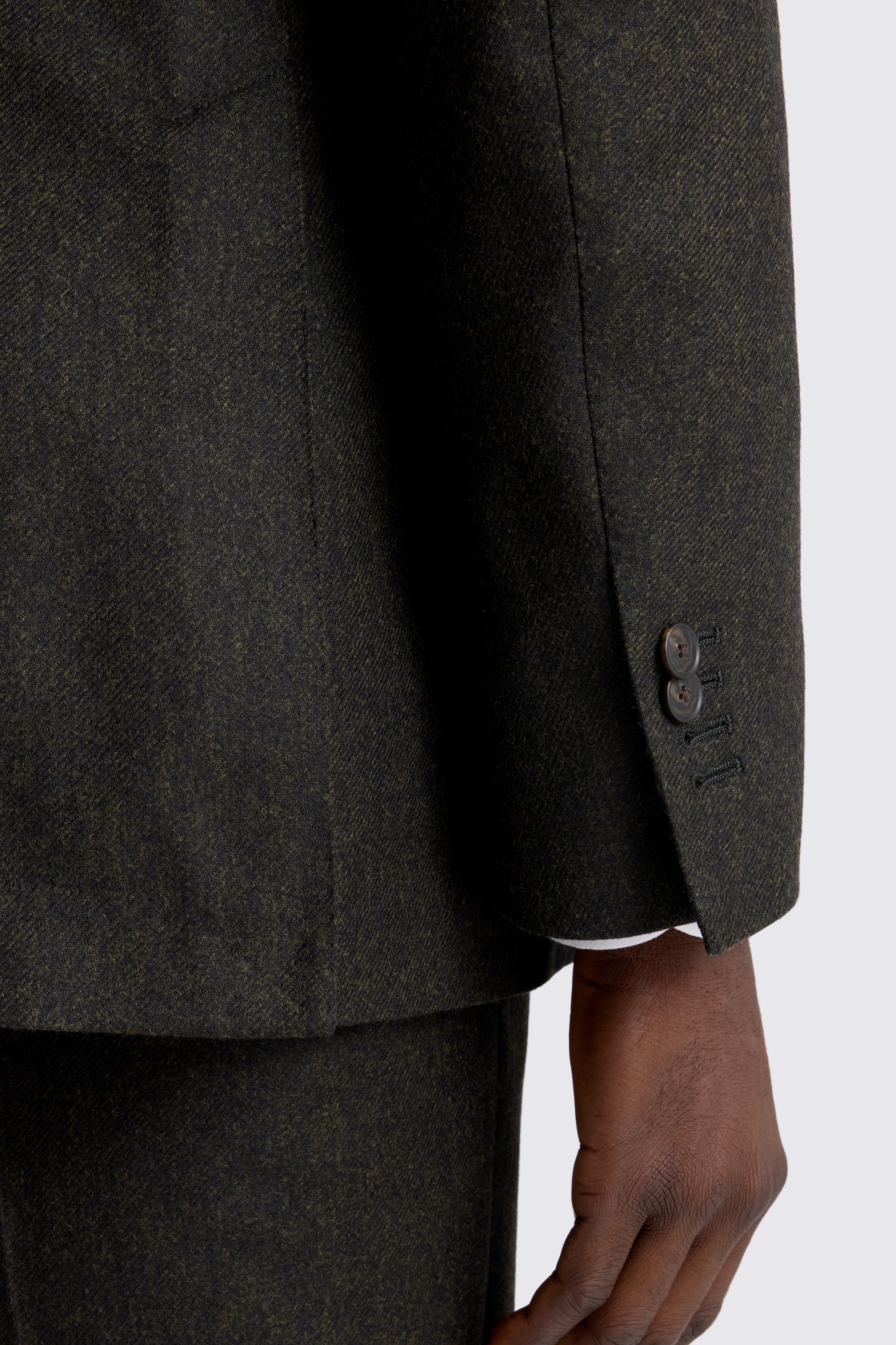 Tailored Fit Green Flannel Suit Jacket