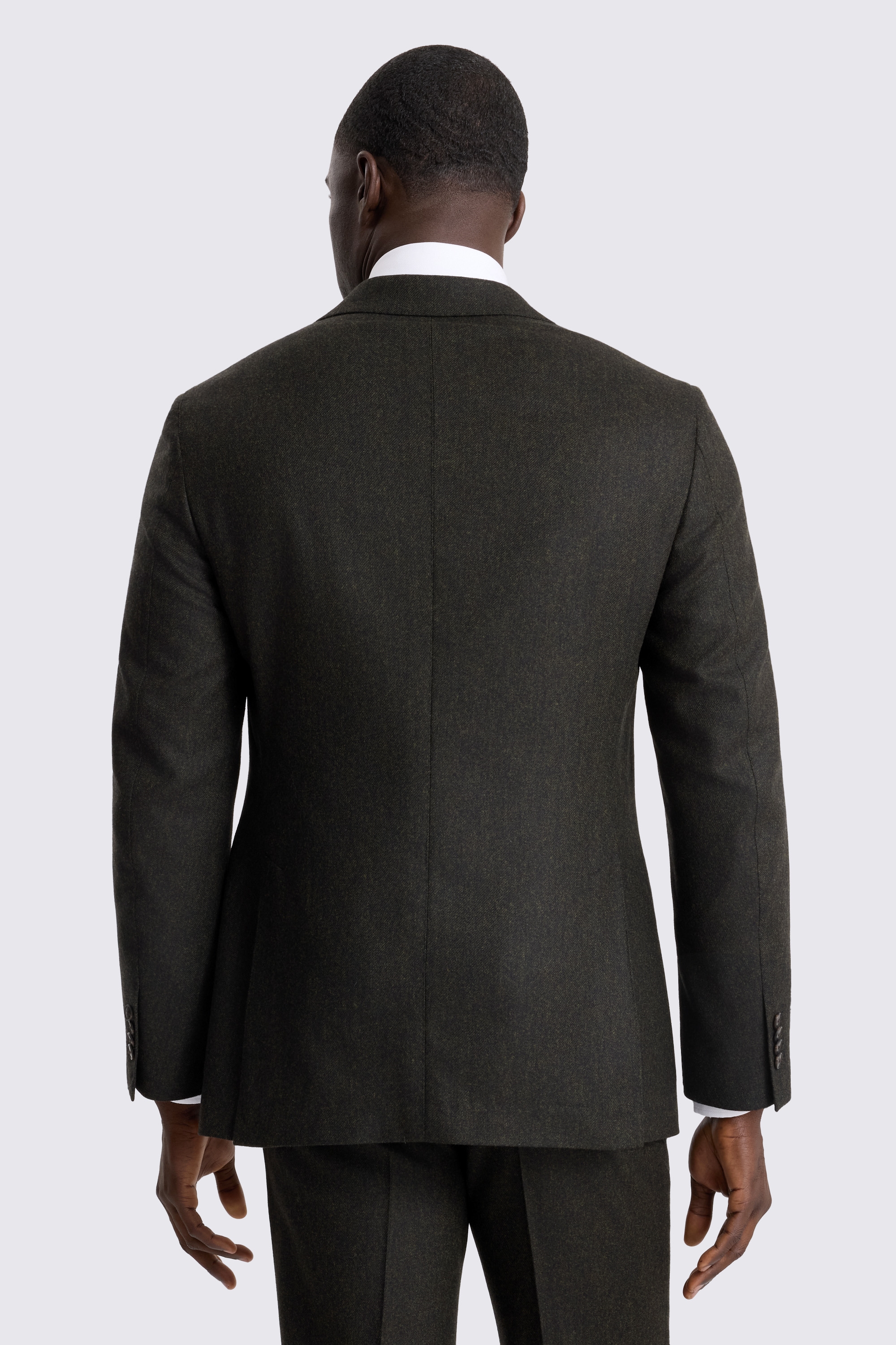 Tailored Fit Green Flannel Suit Jacket
